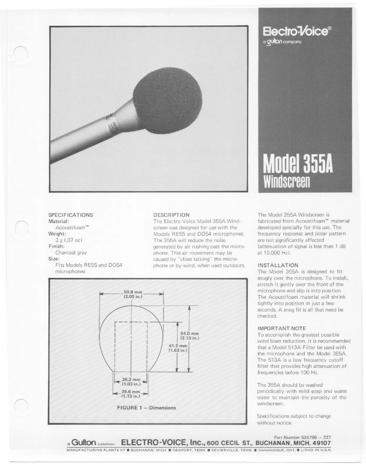 Electro-voice 355A User Manual