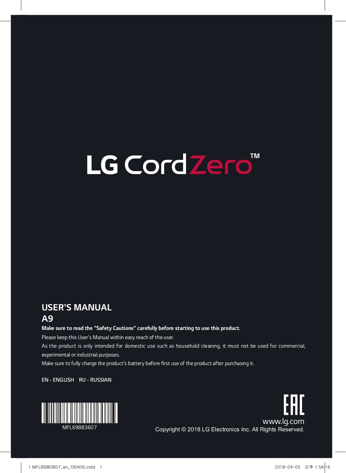 LG A9DDCARPET User Manual