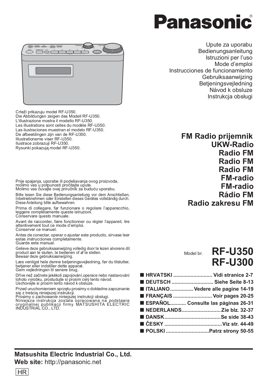 Panasonic RF-U300, RF-U350 User Manual