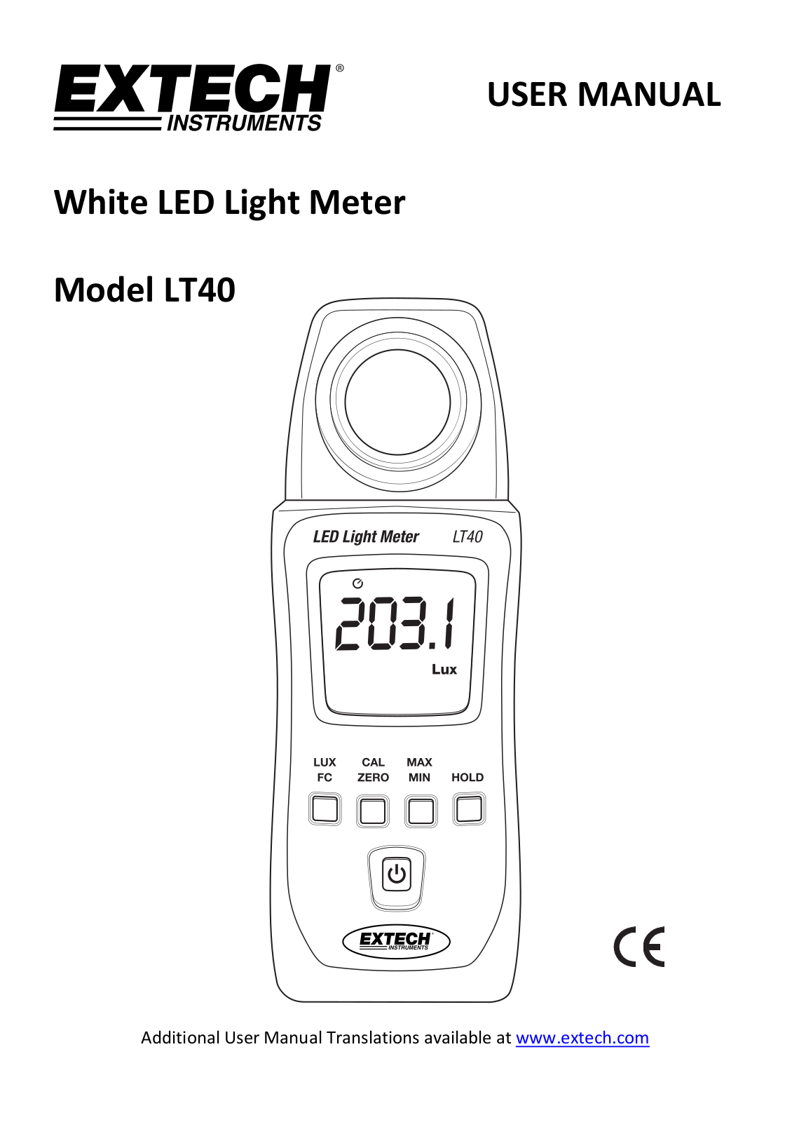 Extech LT40 Operating Manual