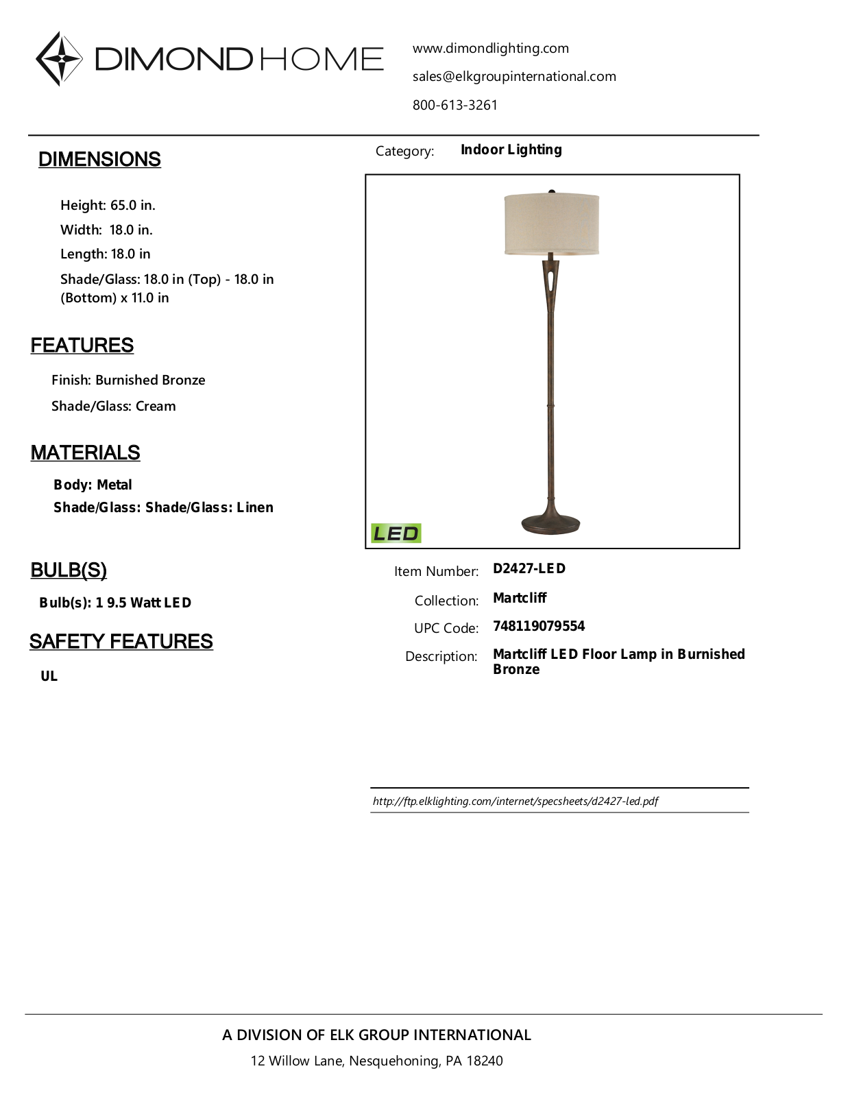 ELK Home D2427LED User Manual