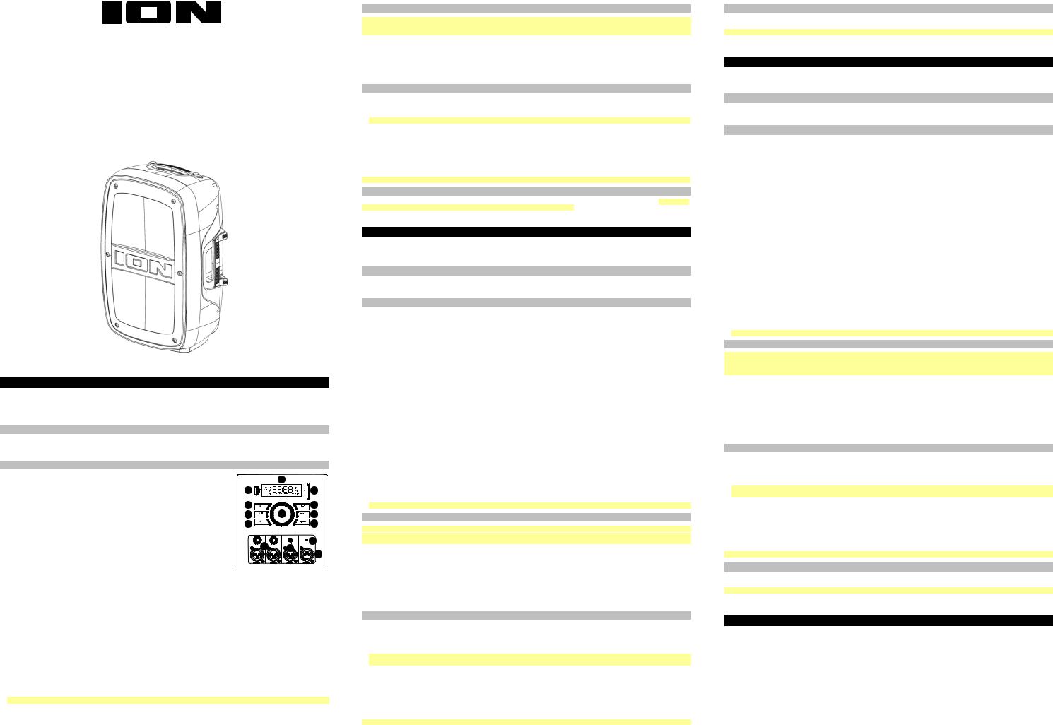 ION Audio Total PA Glow Max Quickstart Guide