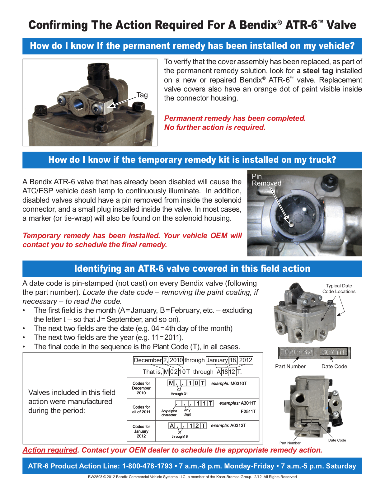 Bendix Commercial Vehicle Systems ATR-6 Valve User Manual