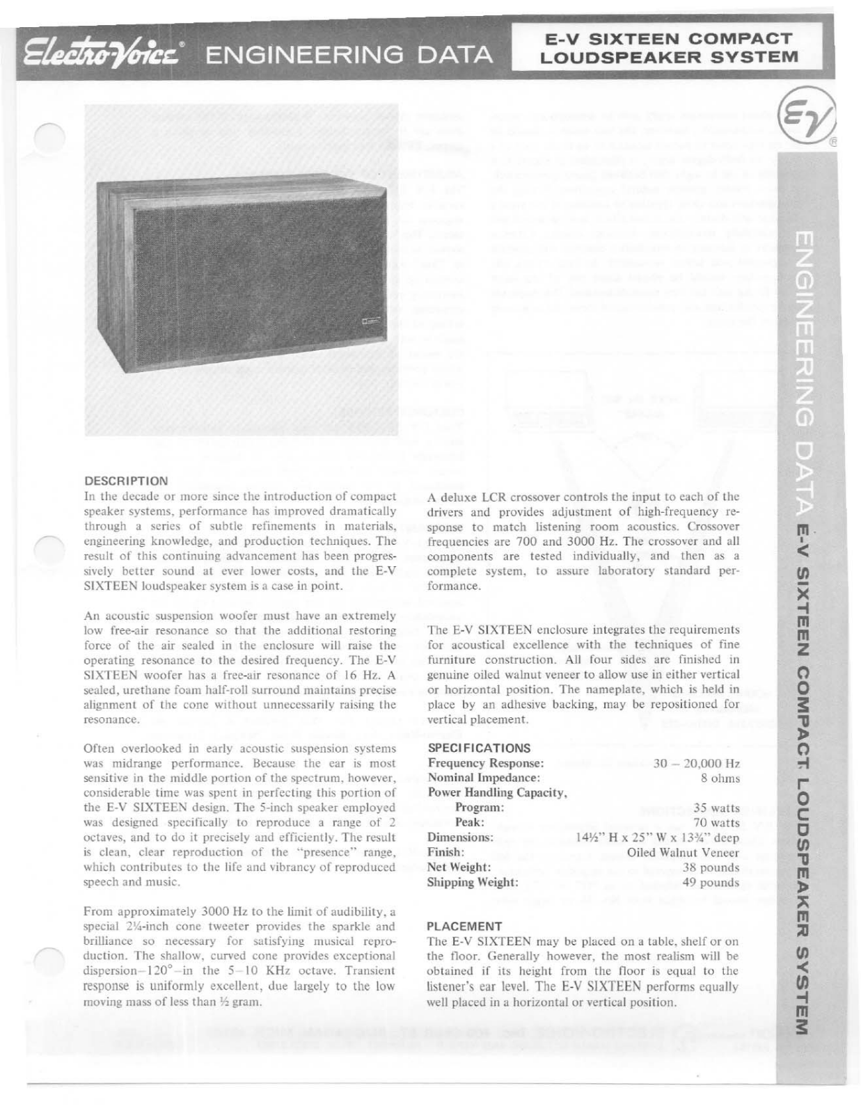 Electro-Voice E-V Sixteen User Manual