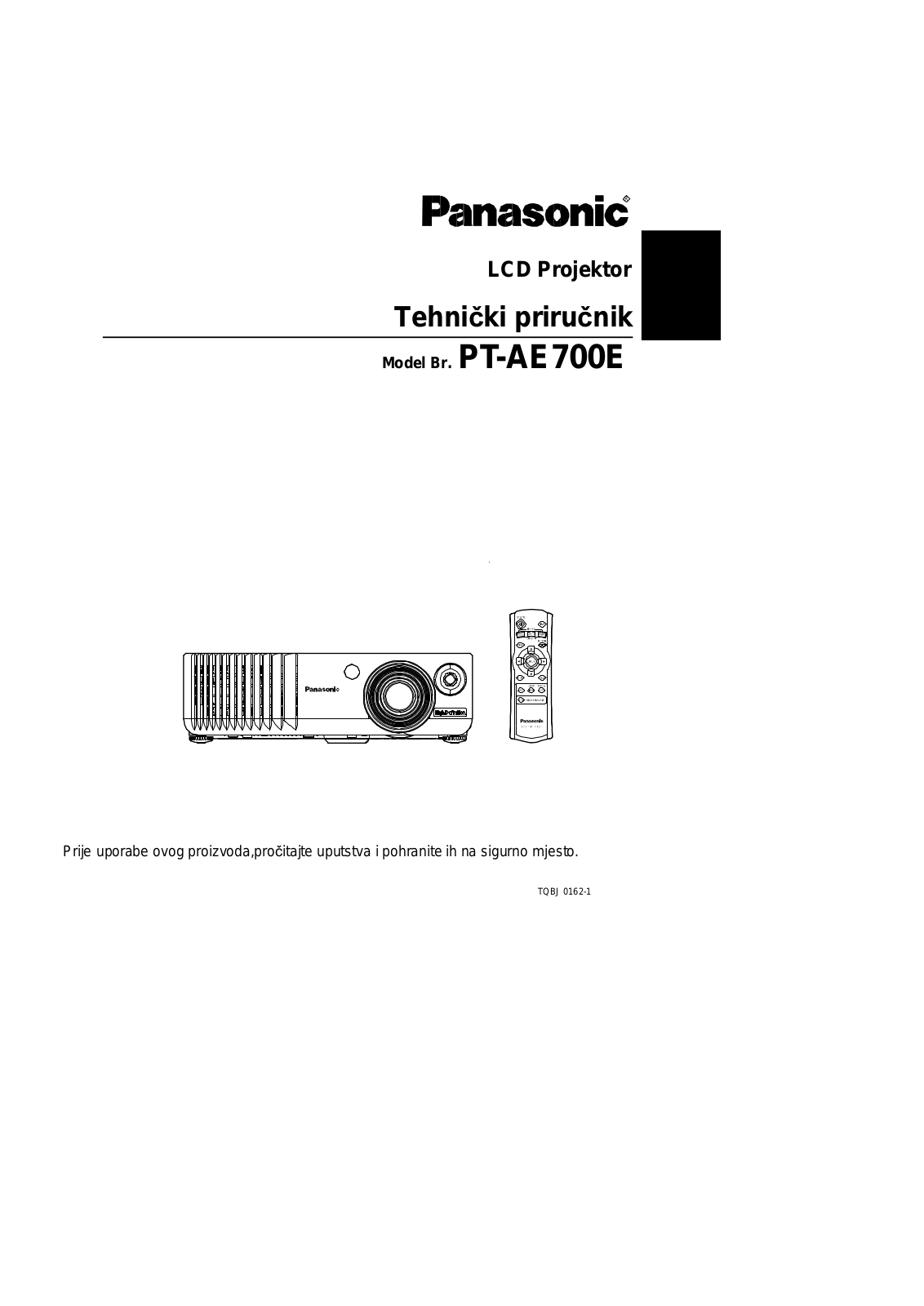 Panasonic PT-AE700E User Manual