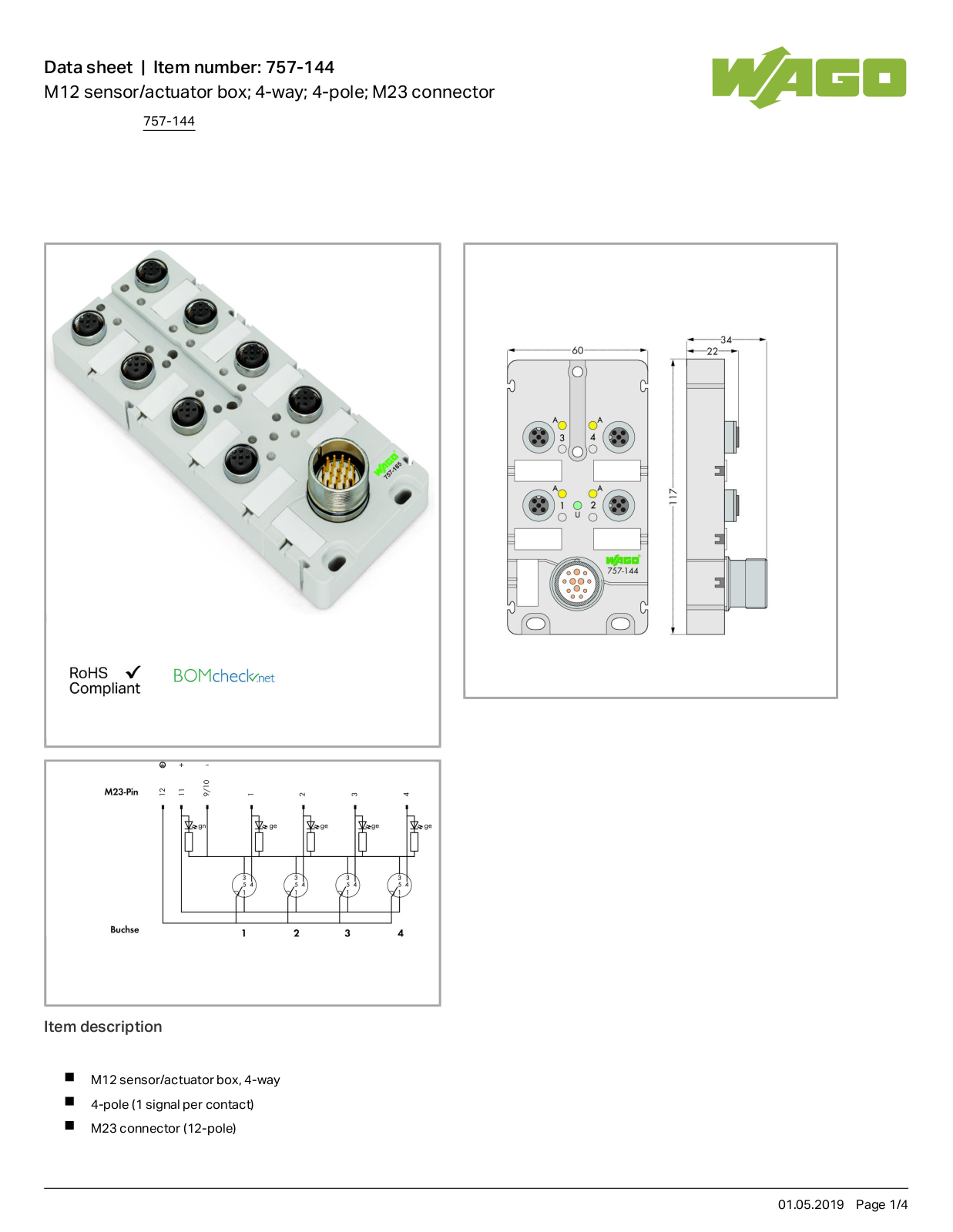 Wago 757-144 Data Sheet