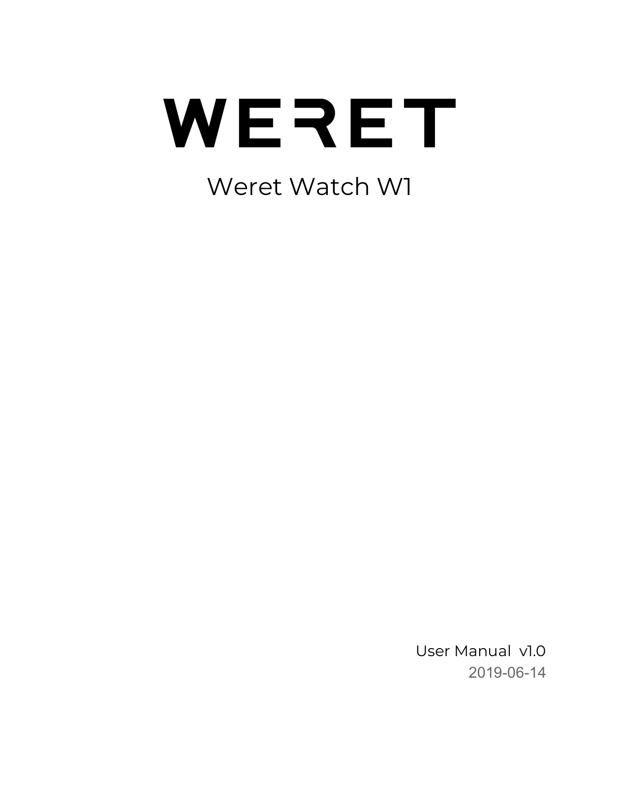 Weret W1 User Manual