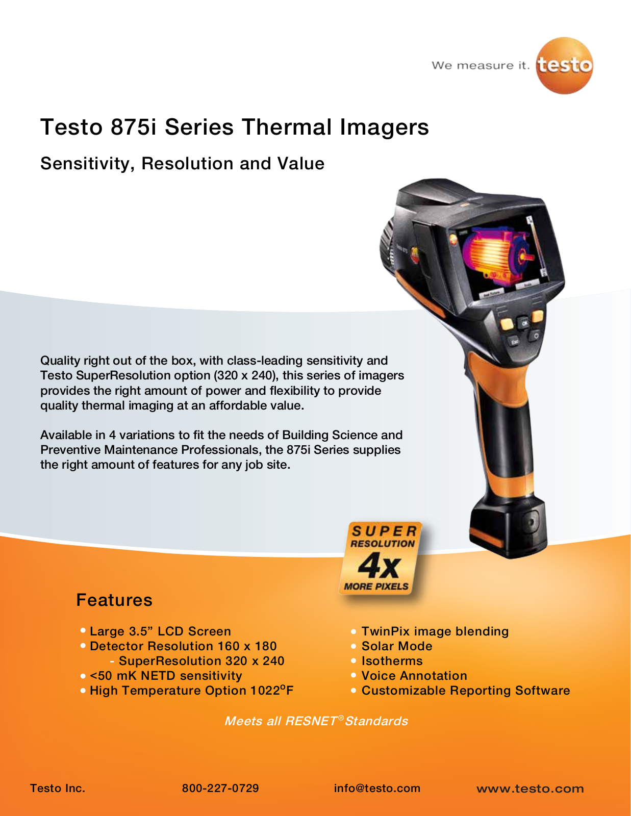 Testo 875-1, 875i-1 Specifications