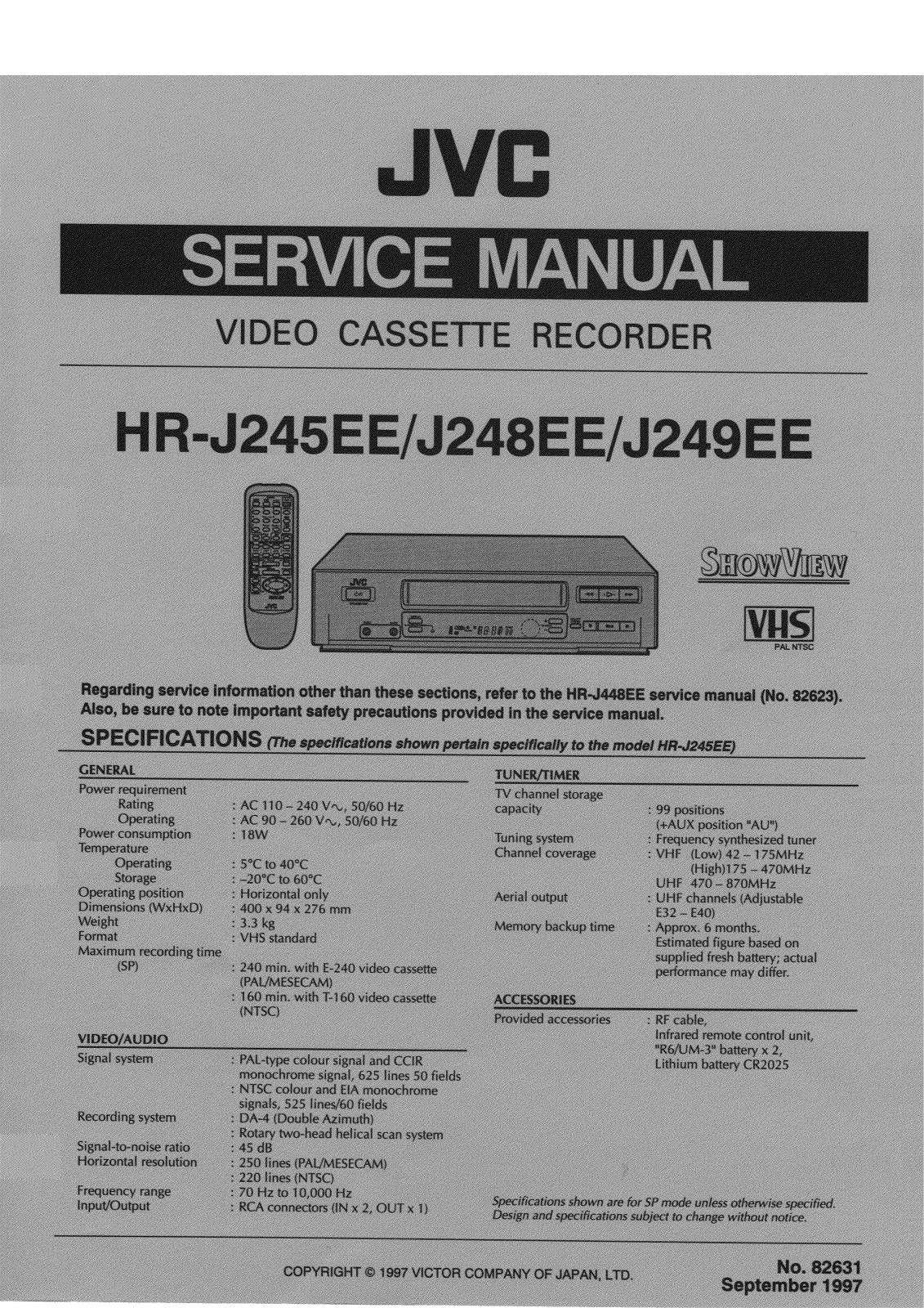 JVC HR-J245EE, HR-J248EE, HR-J249EE Service Manual