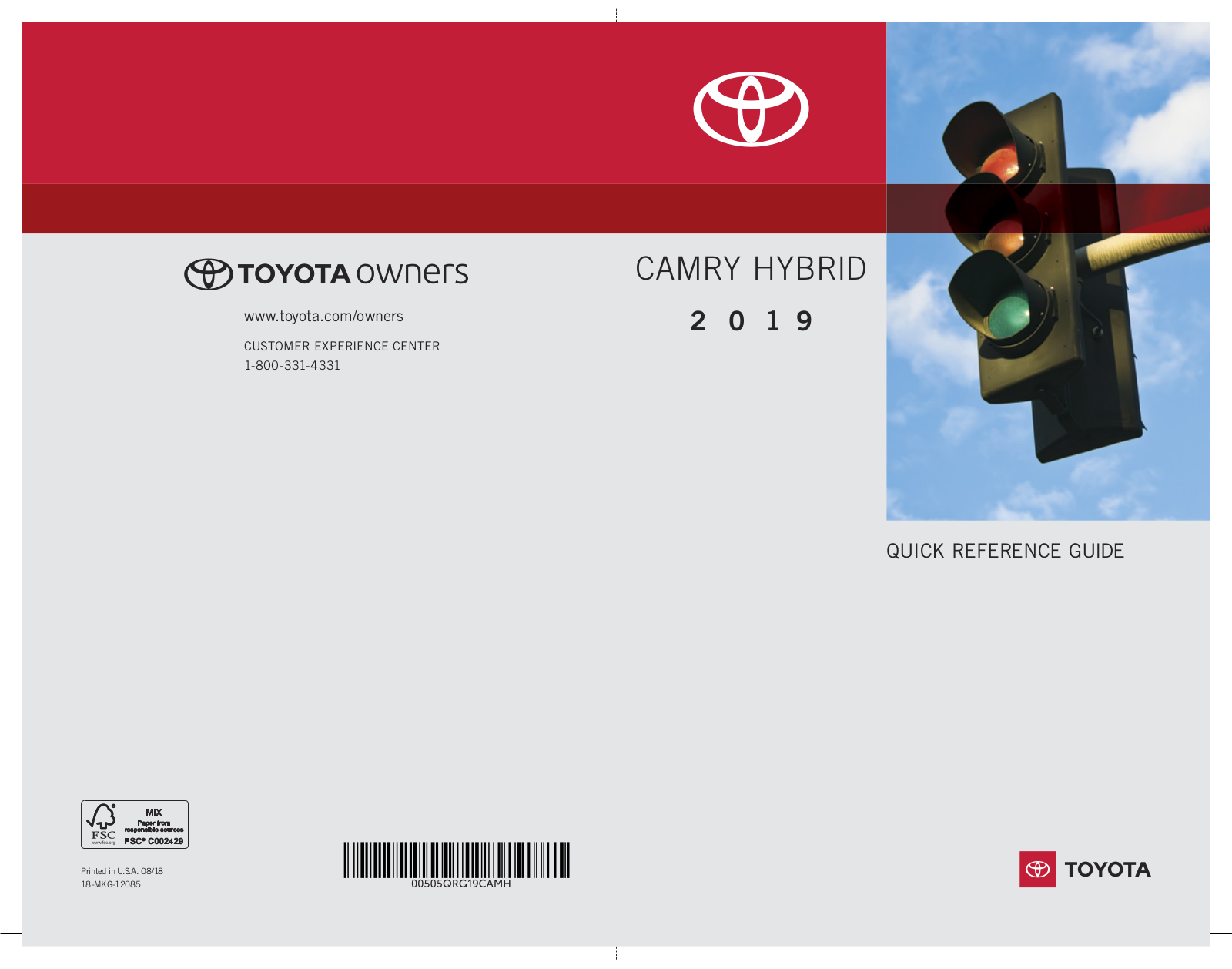 Toyota Camry Hybrid 2019 Quick Reference Guide