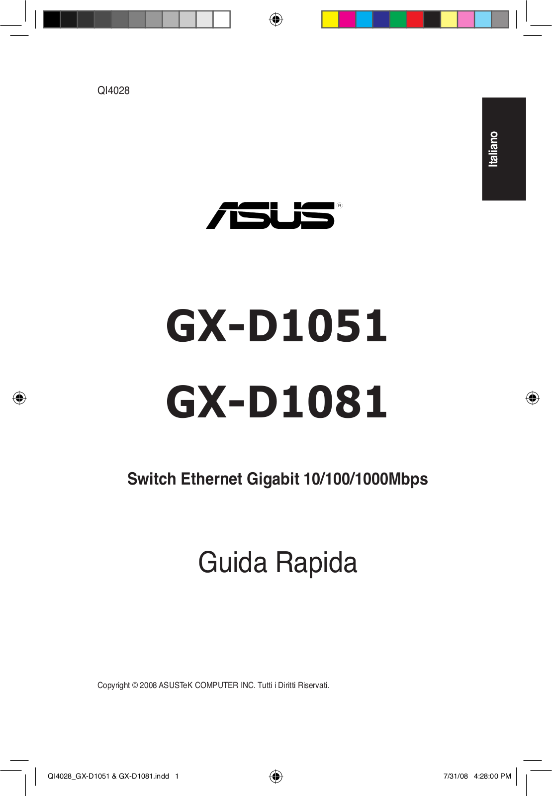 Asus GX-D1051 V2 Quick Start Guide