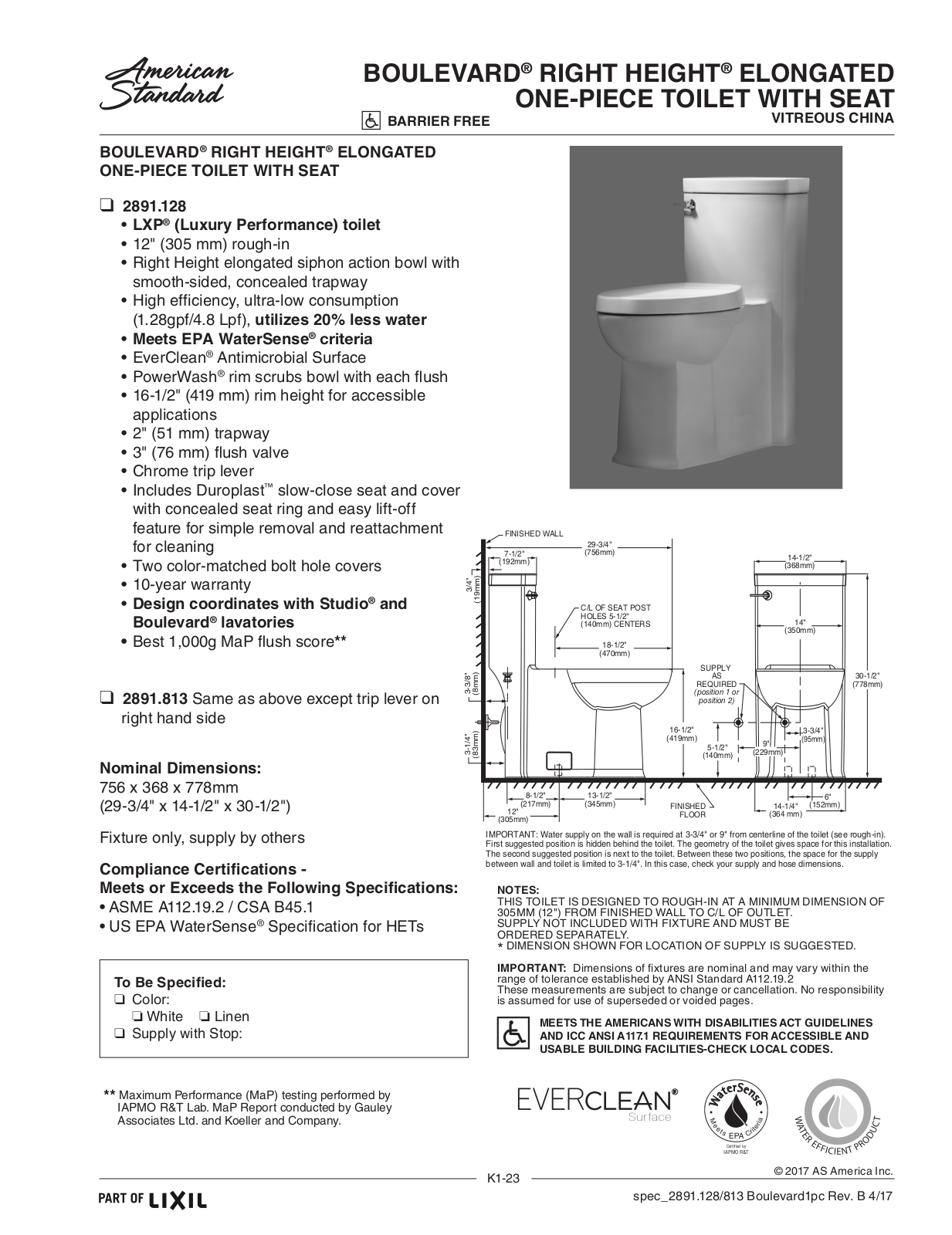 American Standard ASD11268 Specifications - ManualMachine.com