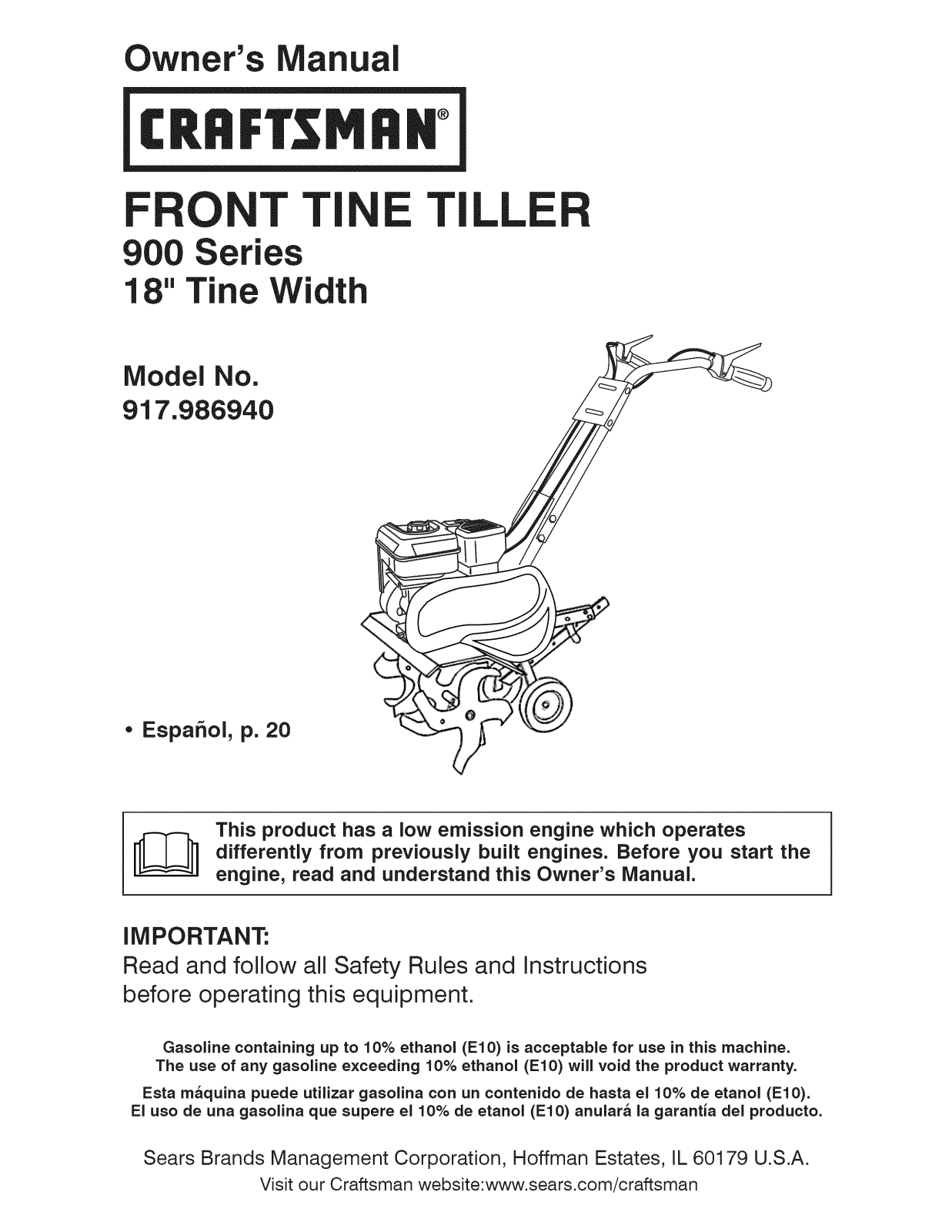Craftsman 917986940 Owner’s Manual
