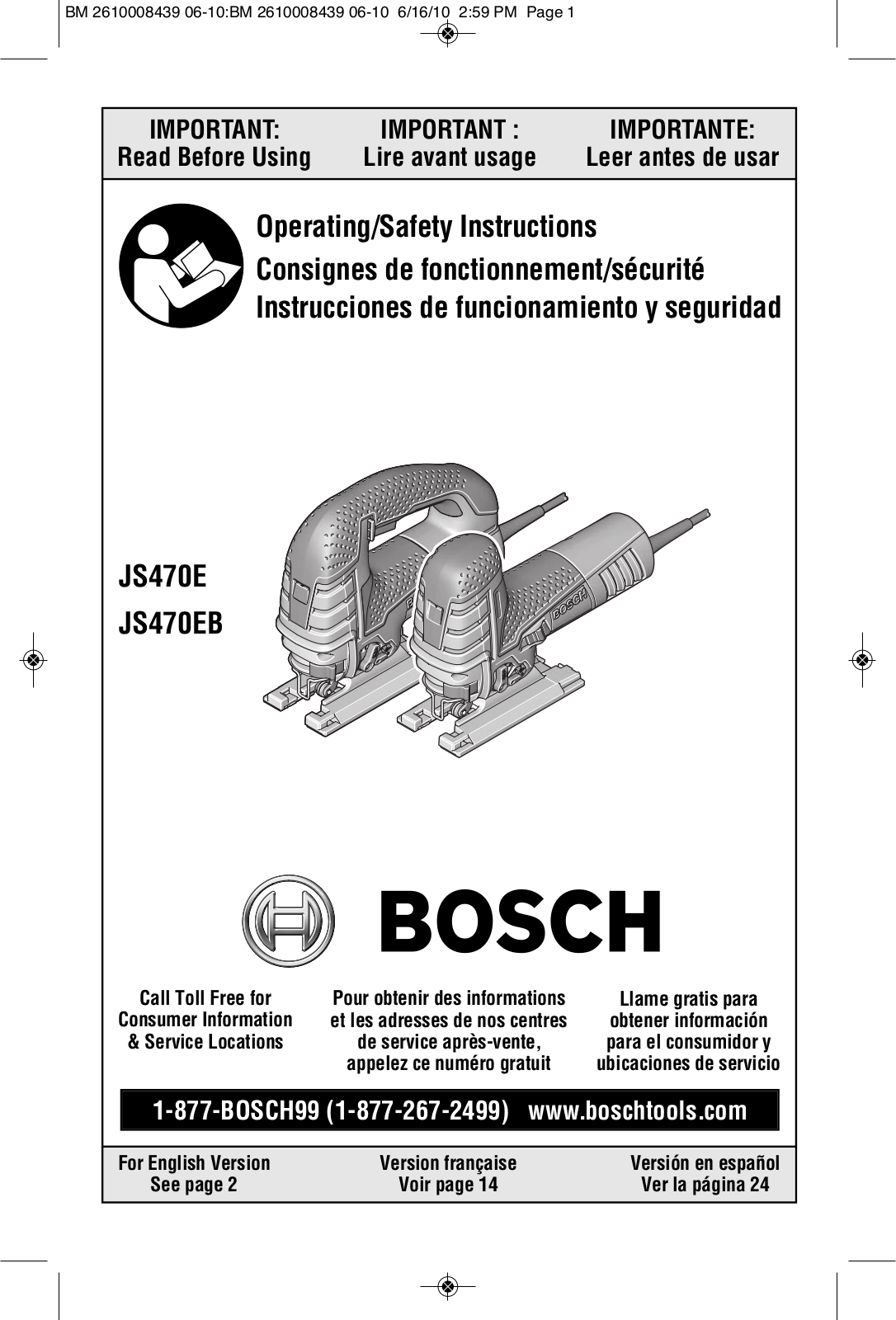 Bosch JS470E, JS470EB User Manual