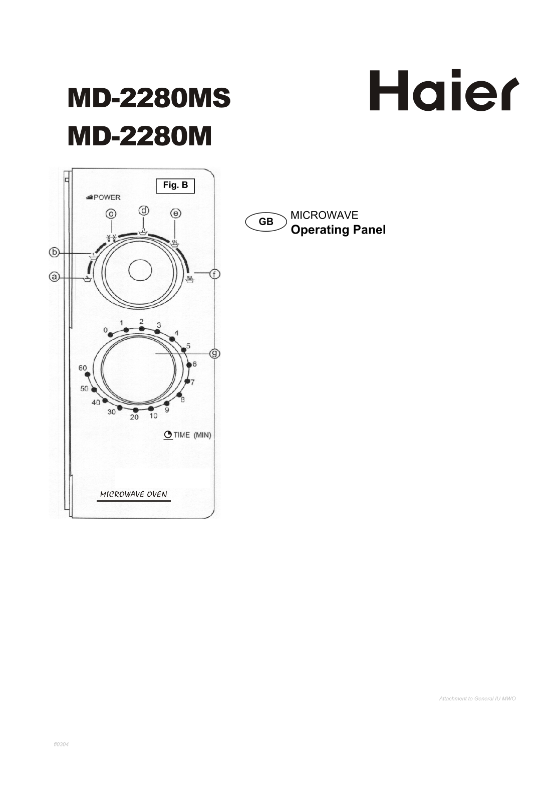 Haier MD-2280 User Manual