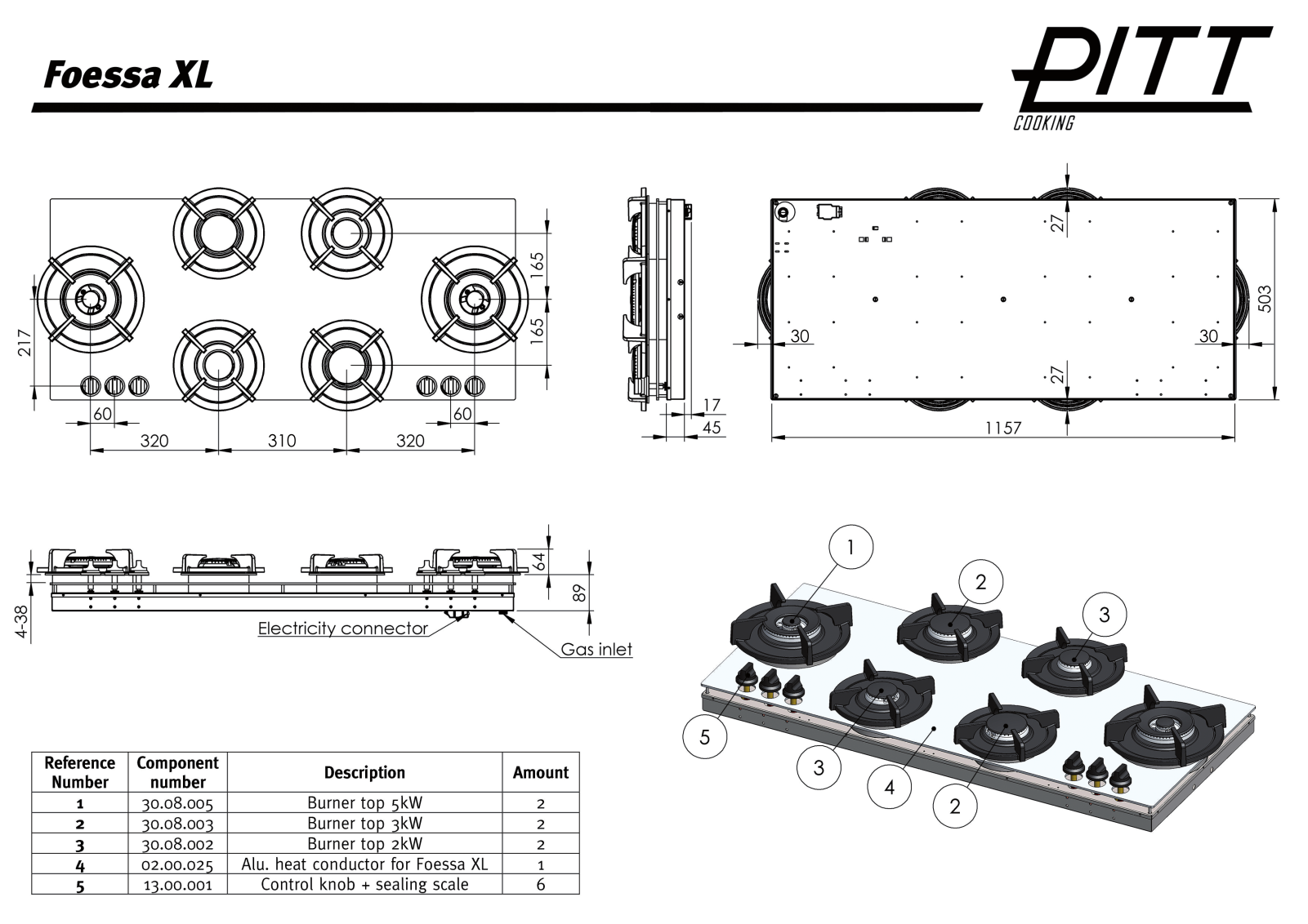 Pitt FOESSAXL-LPG Specifications Sheet - ManualMachine.com