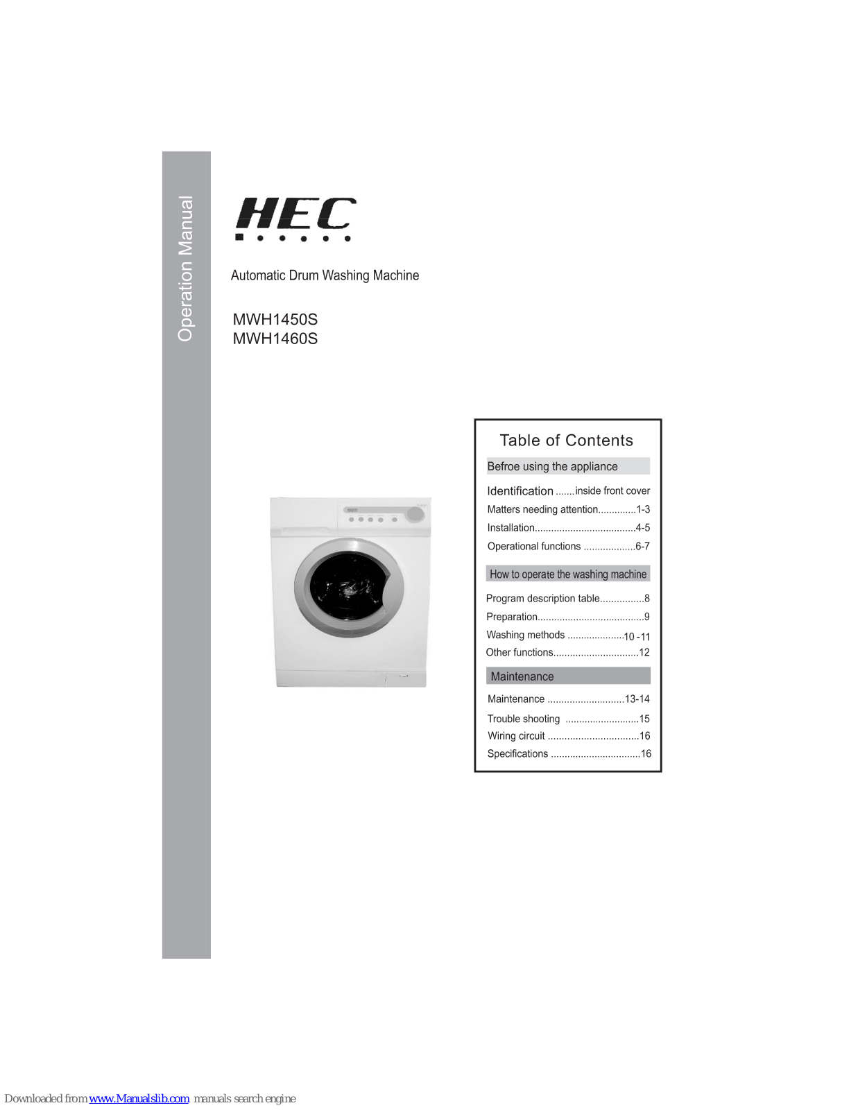 HEC MWH1450S, MWH1460S User Manual