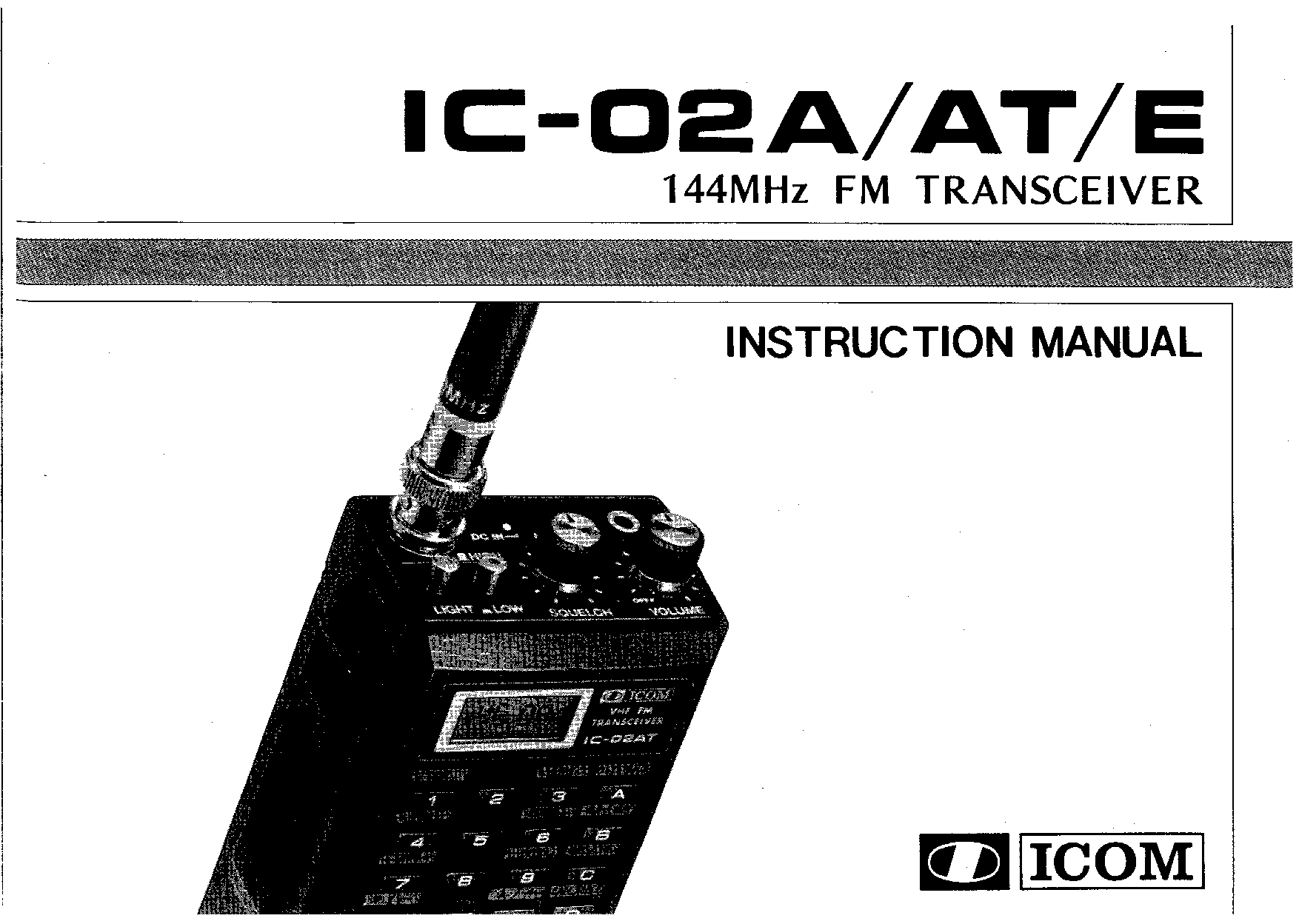 Icom IC-02E, IC-02AT, IC-02A User Manual