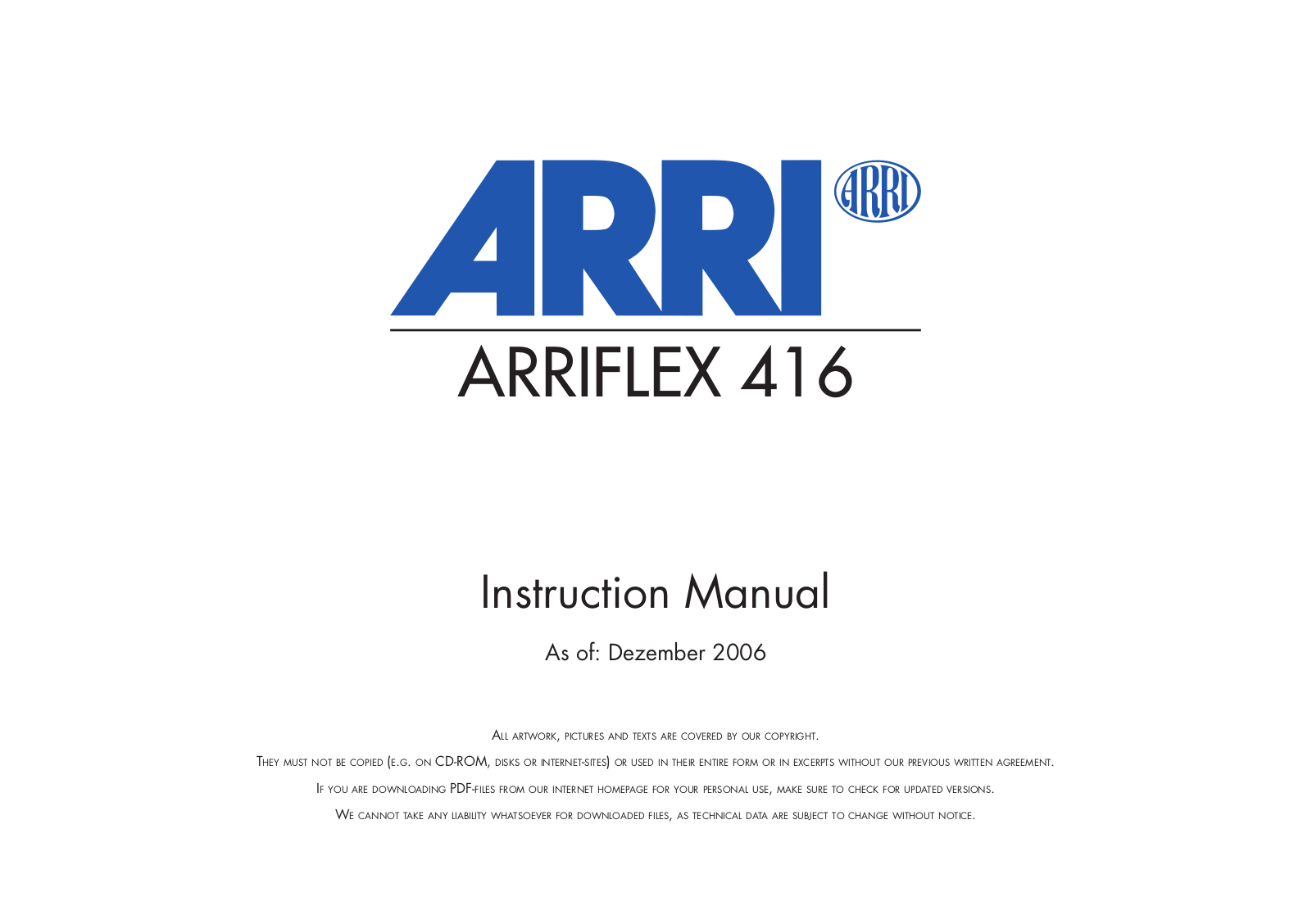 ARRI 416 User Manual