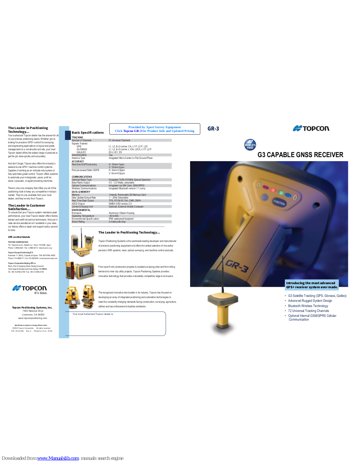 Topcon G3 User Manual