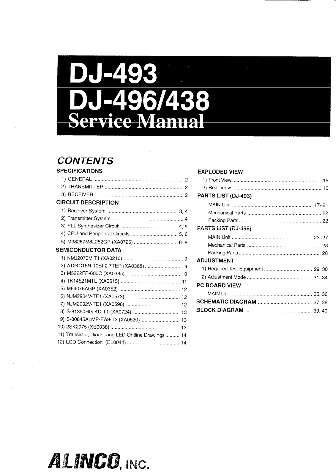 Alinco DJ493, DJ496 User Guide