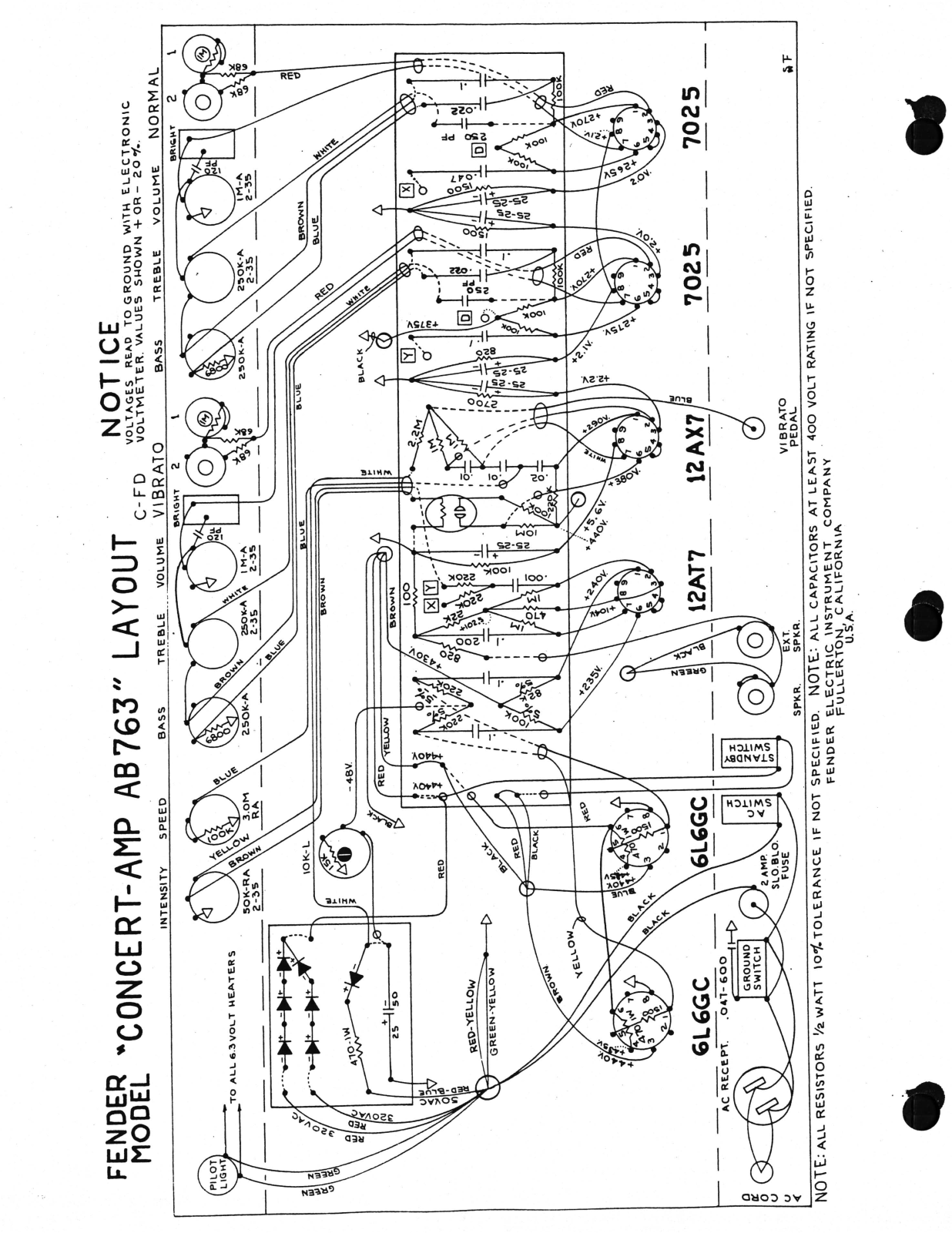 Fender Concert-AB763 Schematic