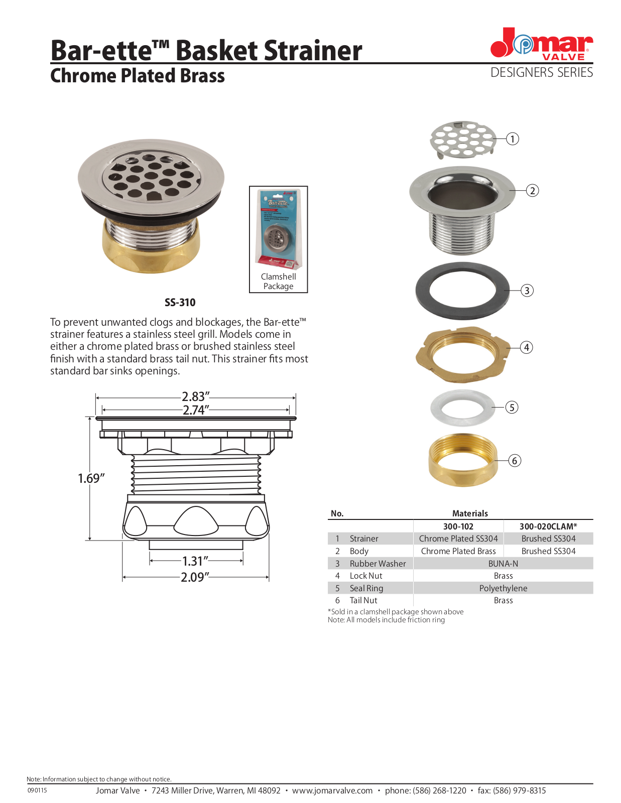 Jomar SS-310 User Manual