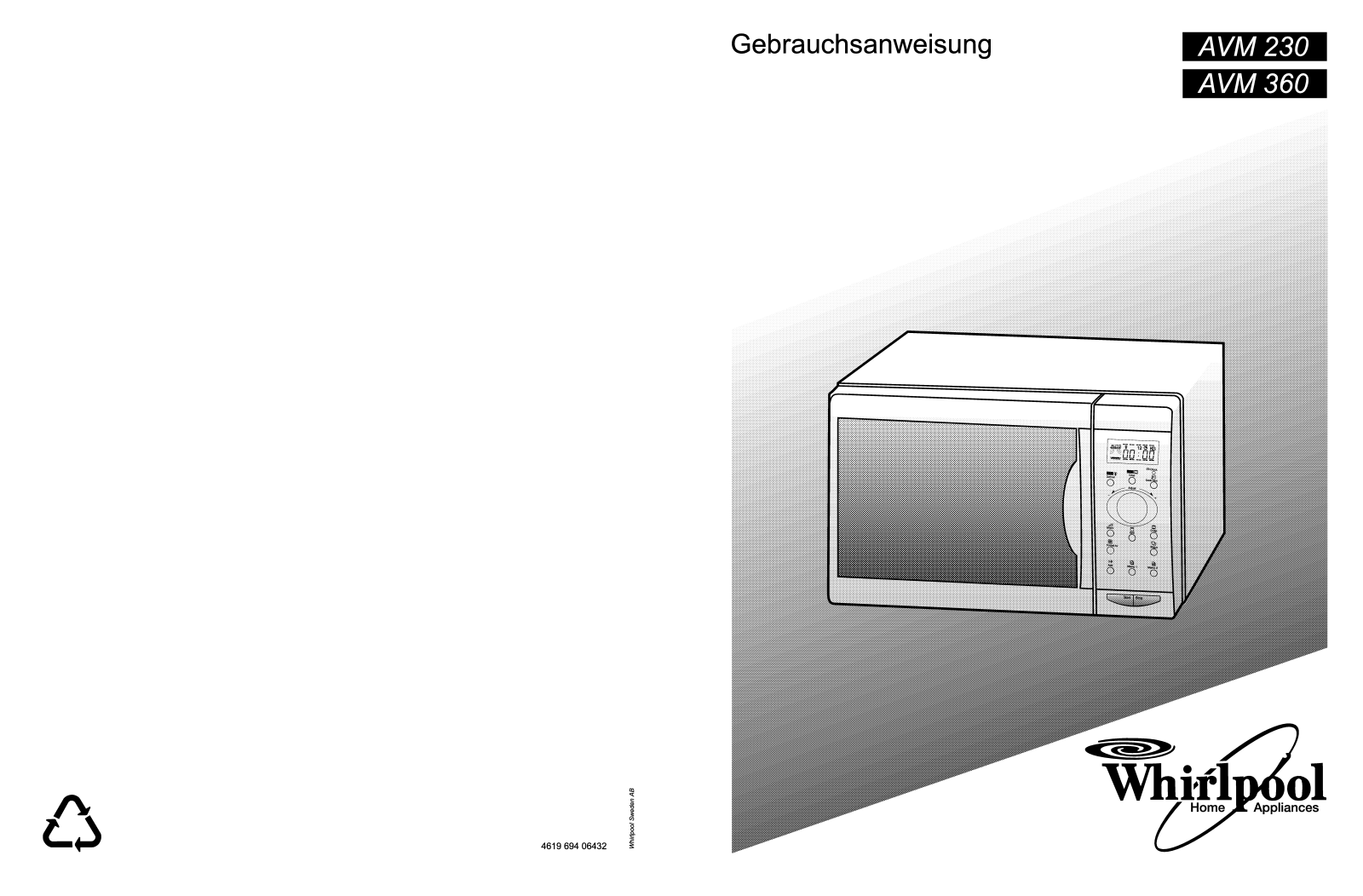 Whirlpool AVM 230/WH, AVM 230 INSTRUCTION FOR USE