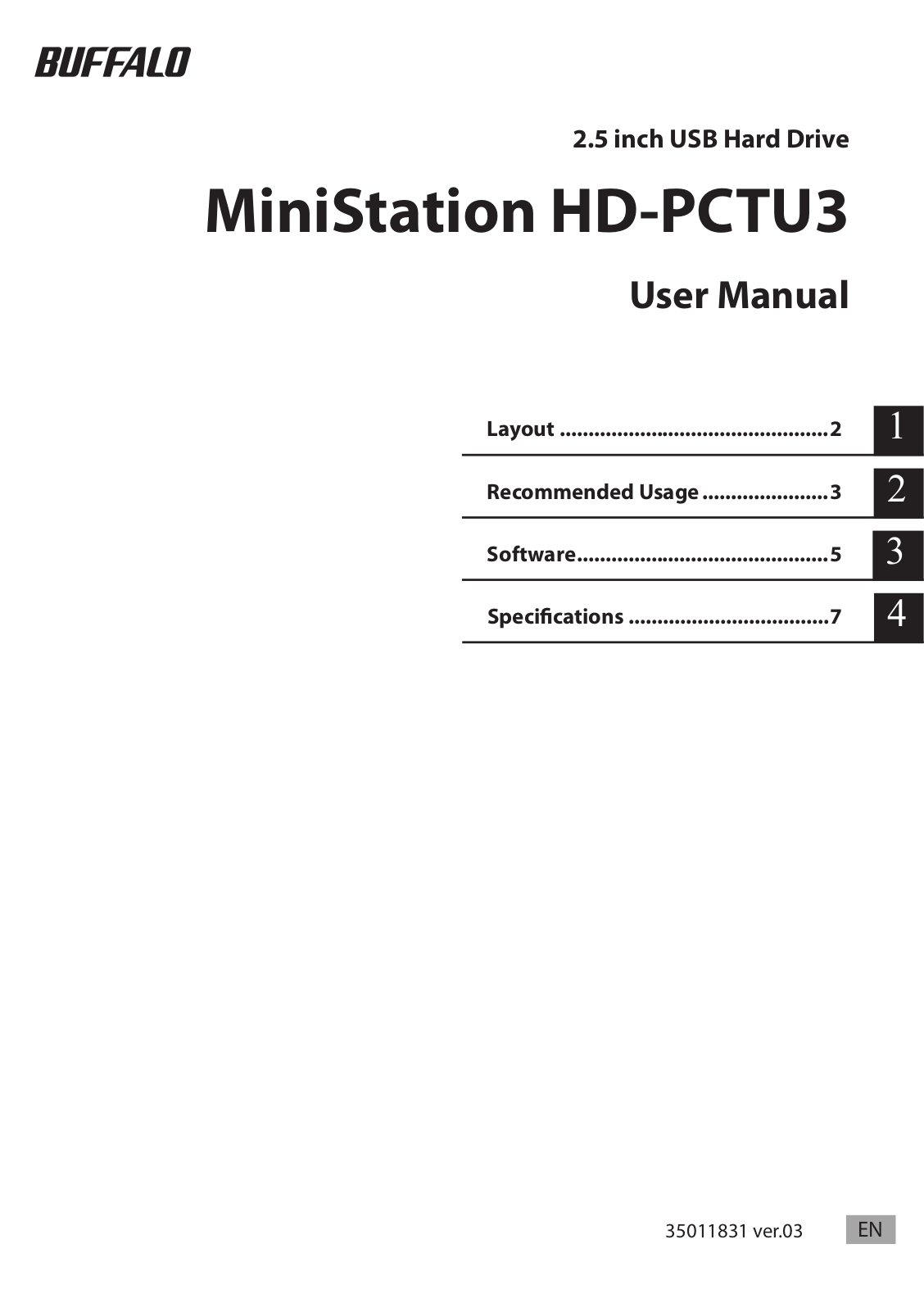 Buffalo MiniStation HD-PCTU3 User Manual