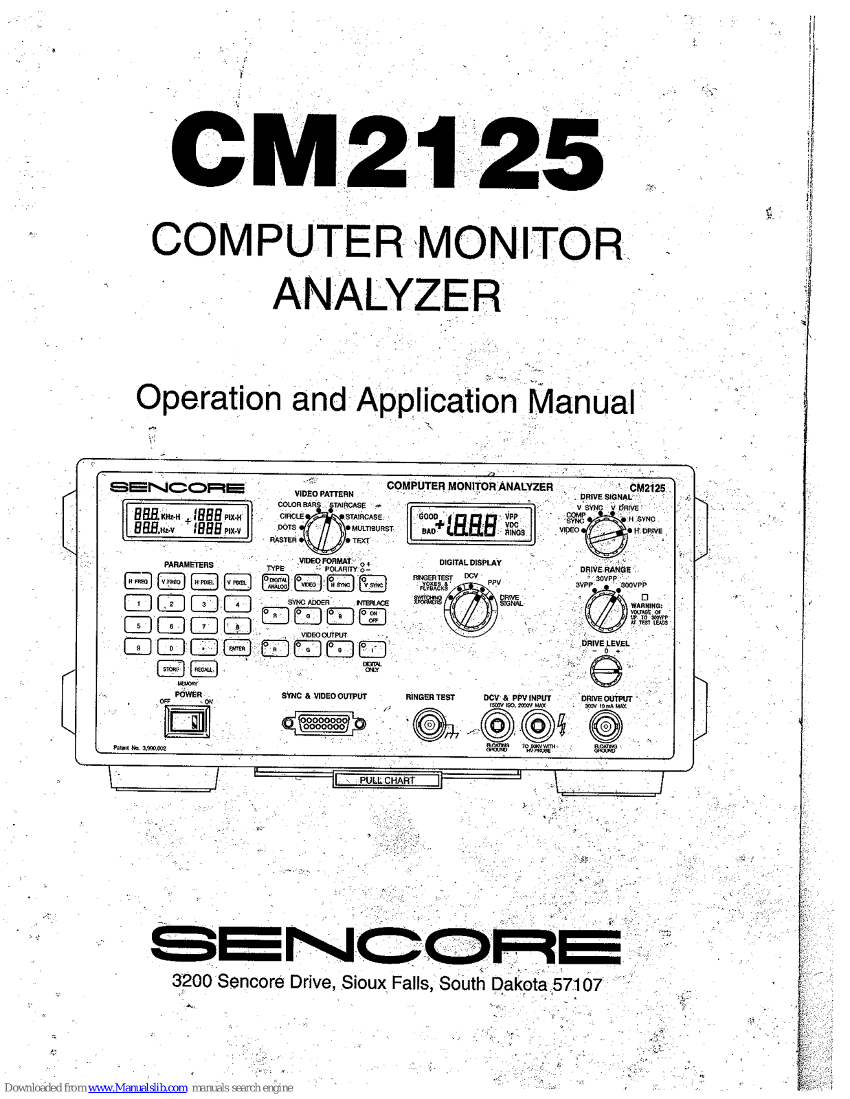 Sencore cm2125 Operation And Application Manual