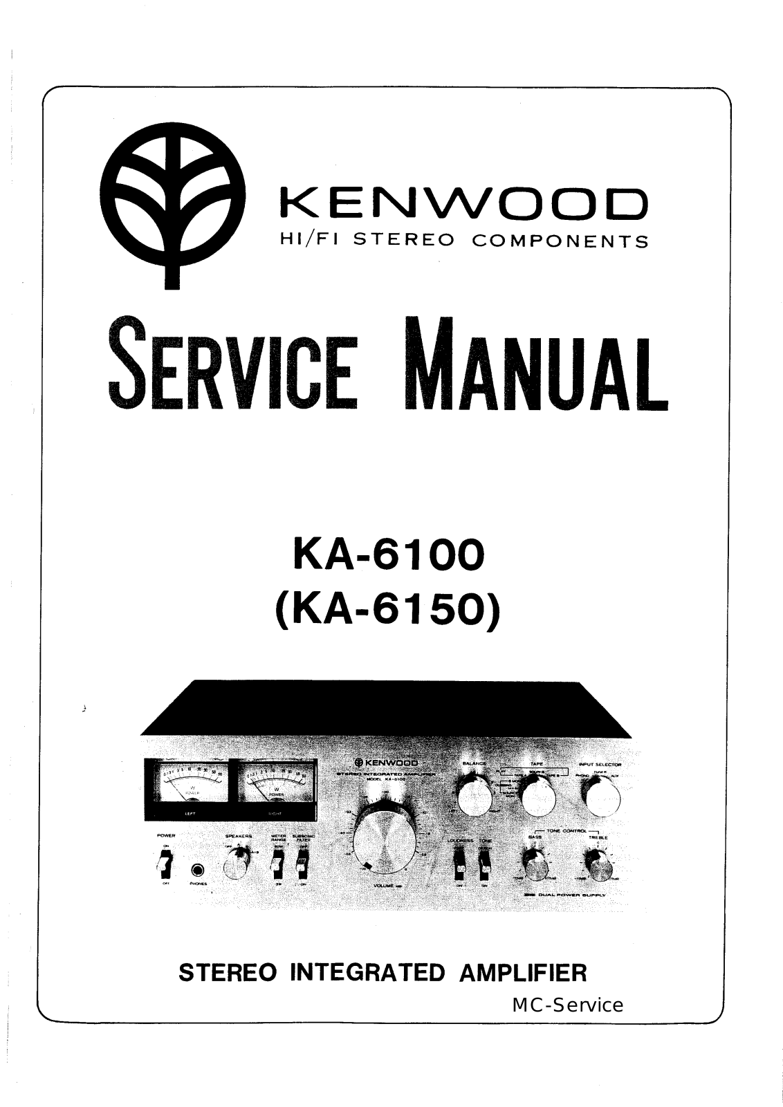 Kenwood KA-6150, KA-6100 Service manual