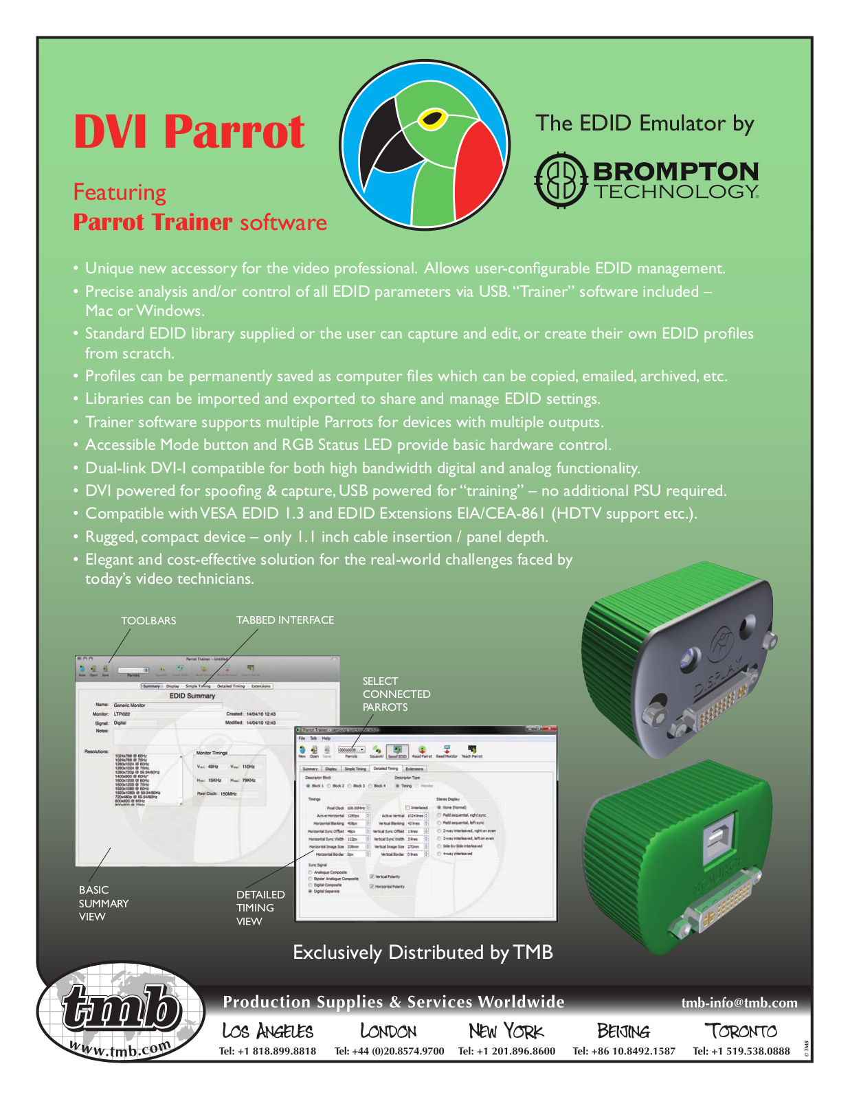 TMB DVI PARROT Datasheet