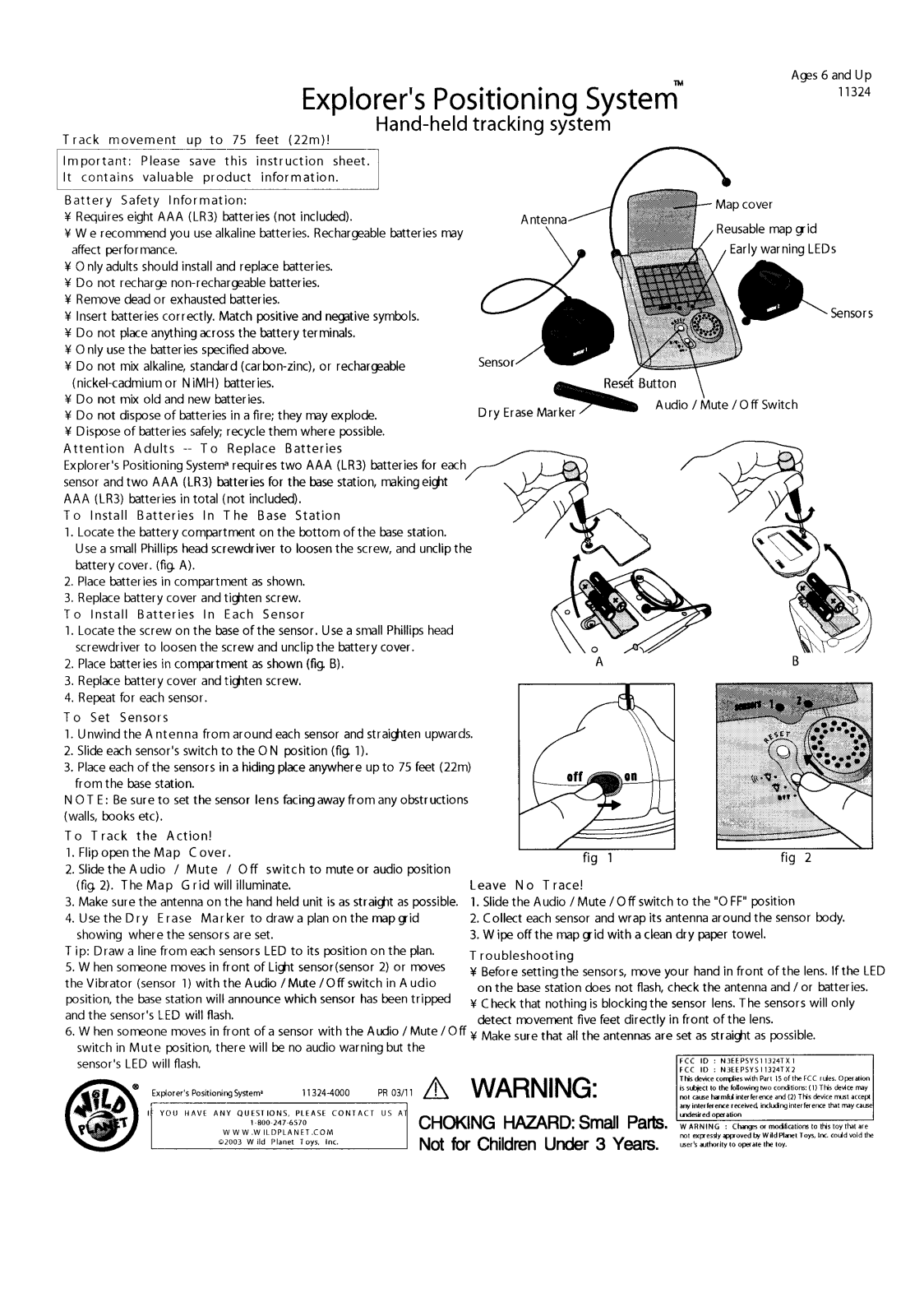 Wild Planet Entertainment EPSYS11324TX1, EPSYS11324TX2 User Manual