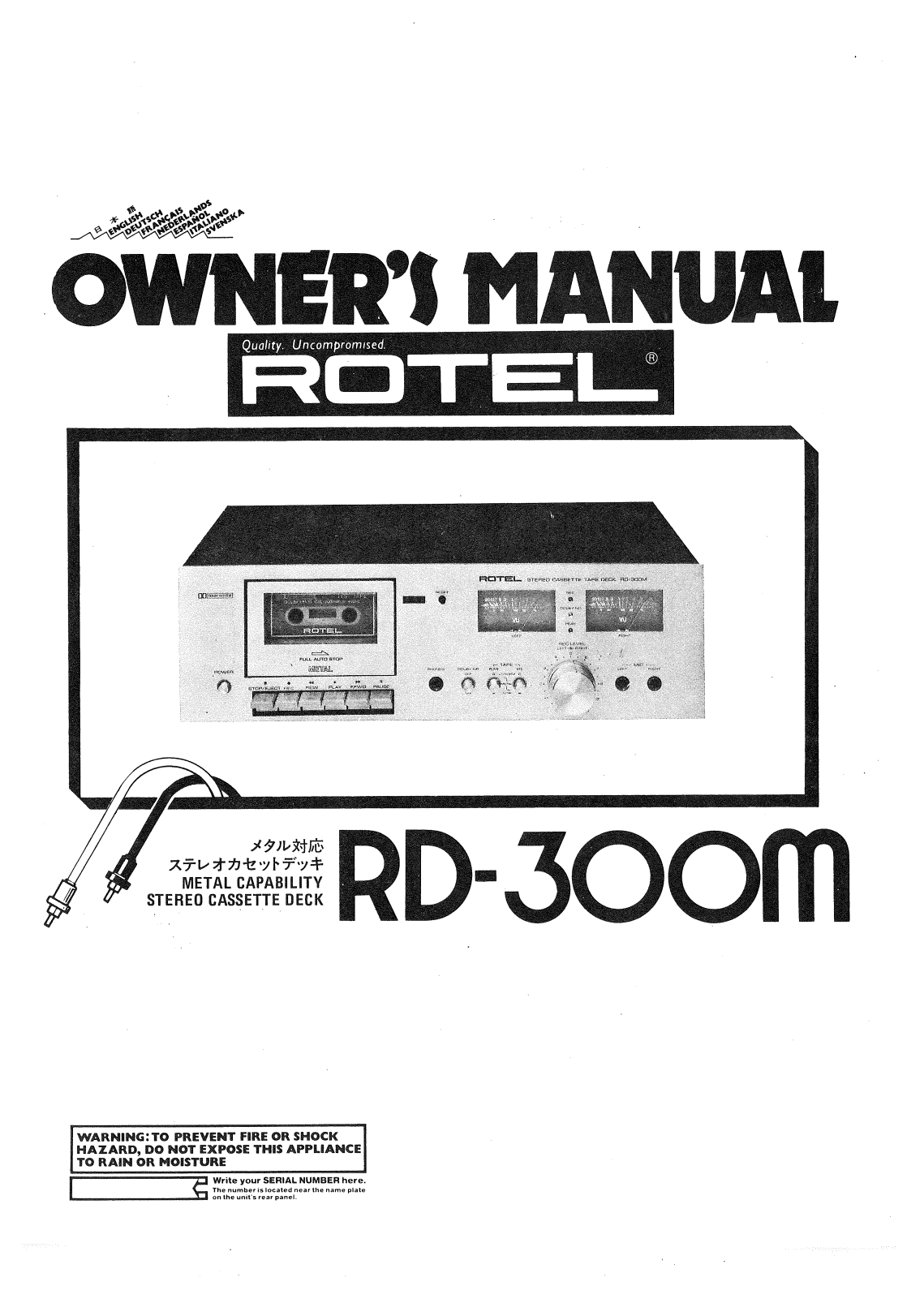 Rotel RD-300M User Manual