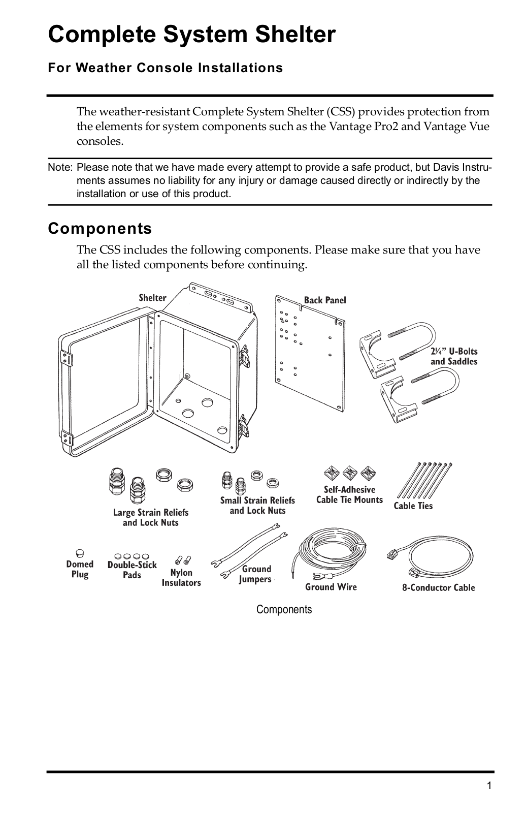 DAVIS Complete System Shelter User Manual