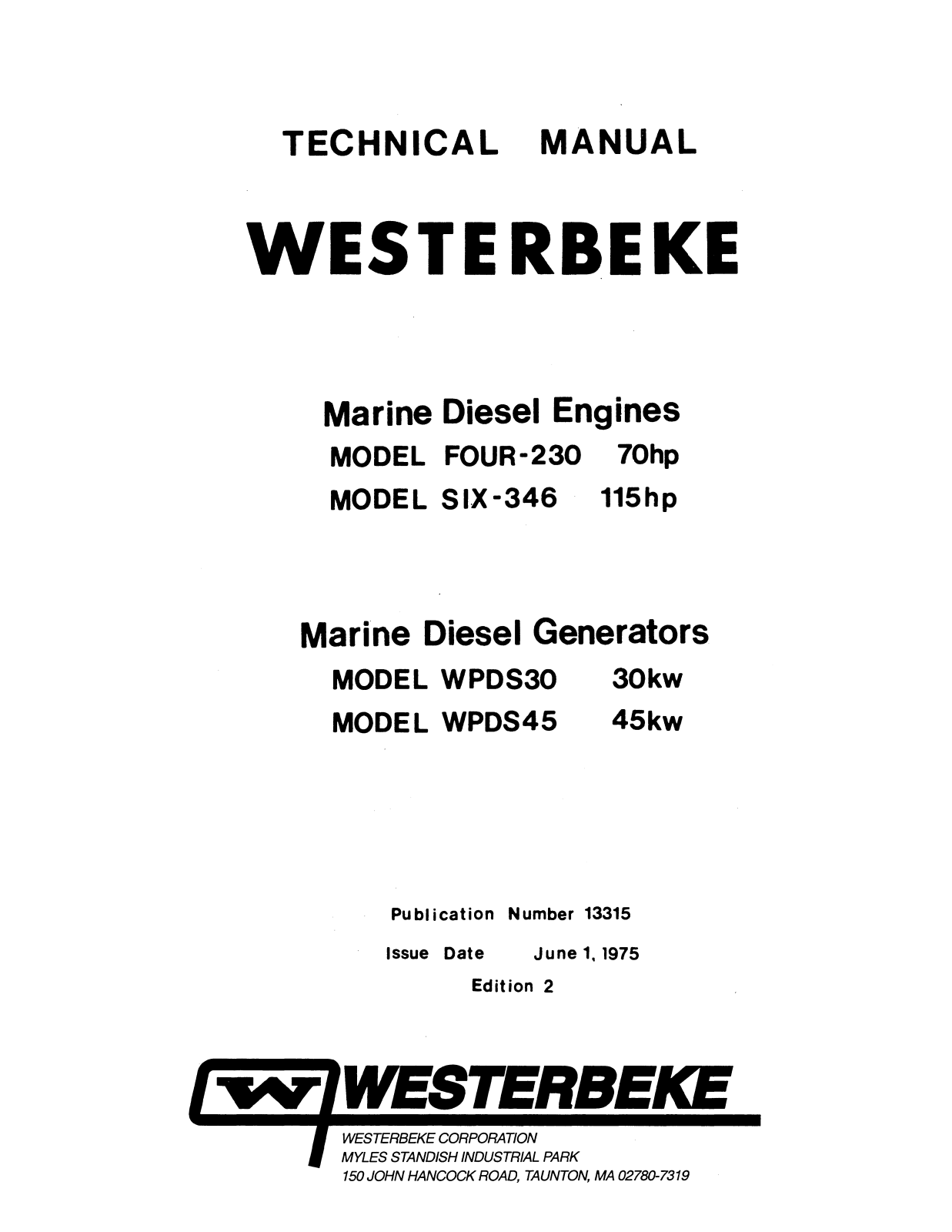 Westerbeke FOUR-230 Technical Manual - ManualMachine.com