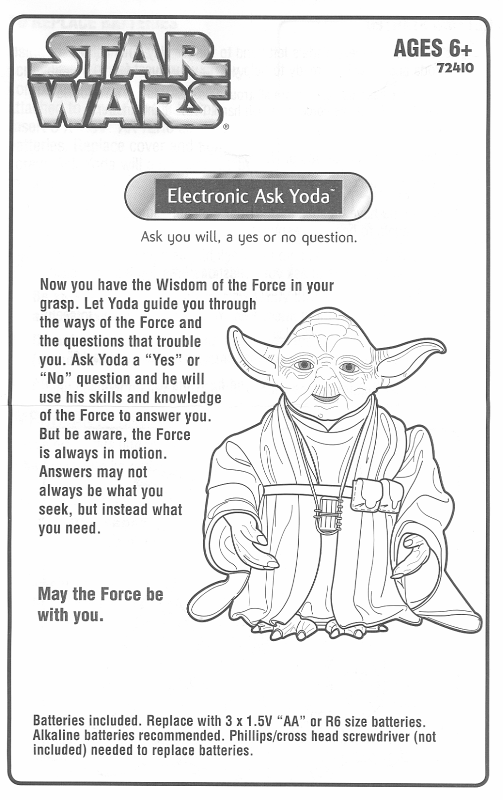 HASBRO Electronic ASK YODA User Manual