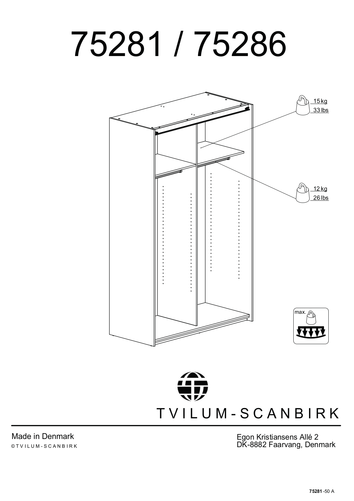 Tvilum 75281, 75286 User Manual - ManualMachine.com