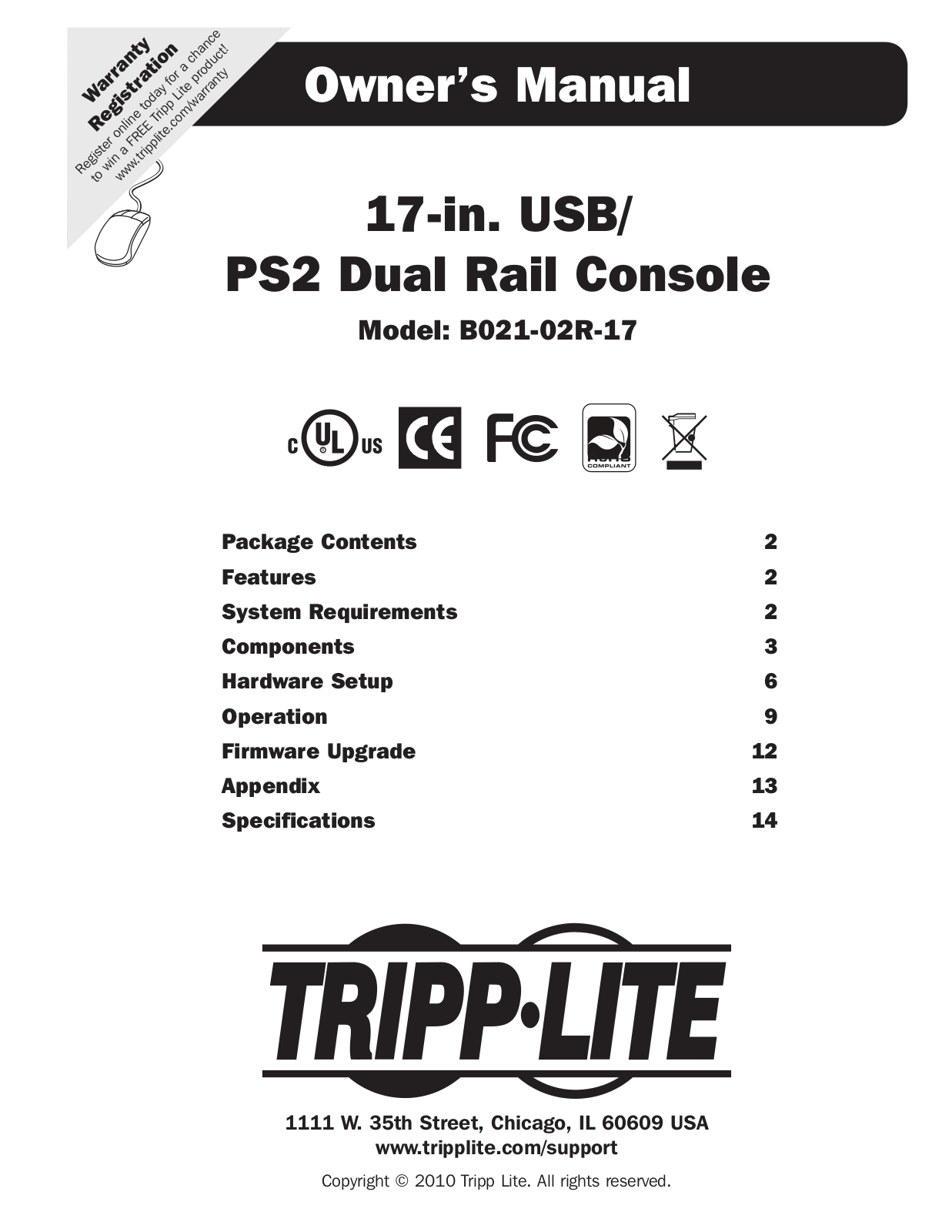 TRIPP LITE B021-02R-17 User Manual