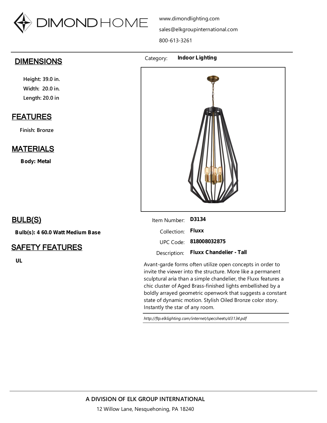 ELK Home D3134 User Manual