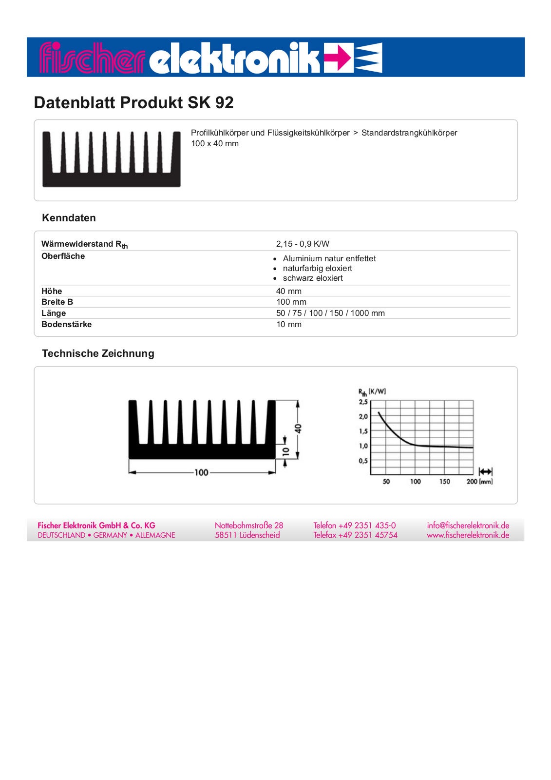 FISCHER ELEKTRONIK V 7331E Datasheet - ManualMachine.com