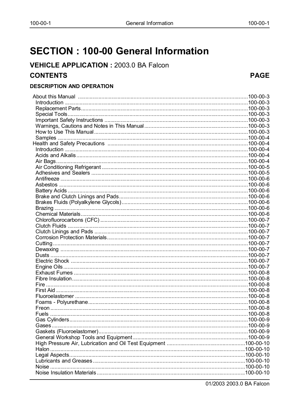 Ford Falcon (2004), Falcon (2005), Falcon (2003) Service Repair Manual - ManualMachine.com