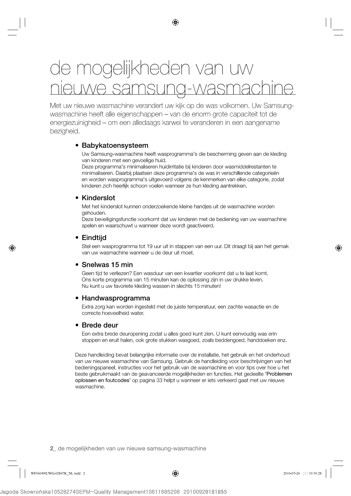 Samsung WF0500NXW, WF0600NXWG, WF0602NUWG User Manual