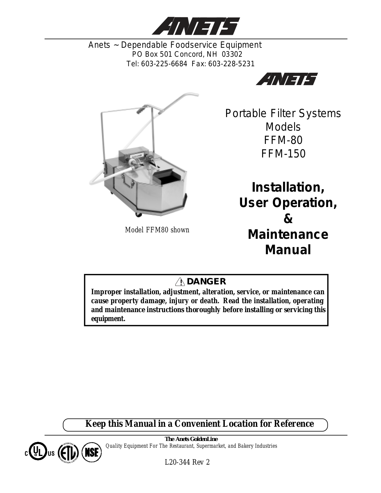 Anets FFM80 User Manual