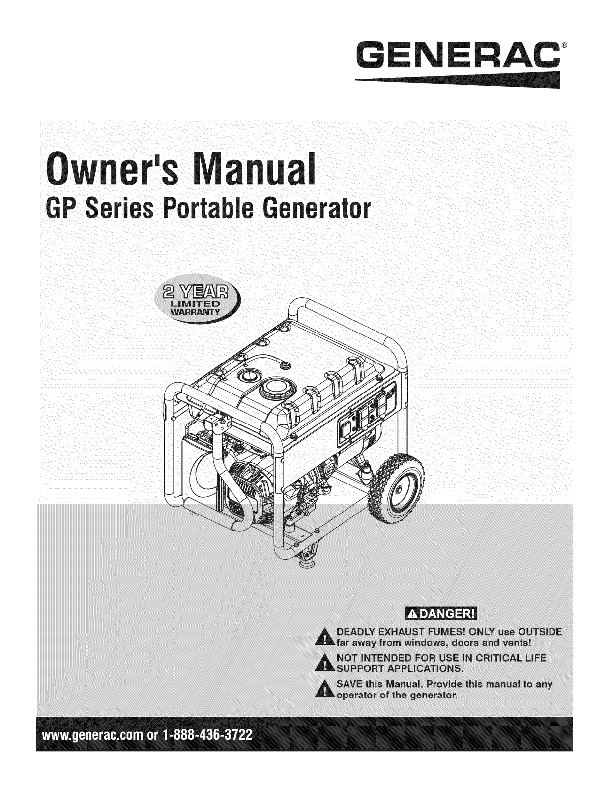 Generac GP7500E-5943-5, 5943-5 Owner’s Manual - ManualMachine.com