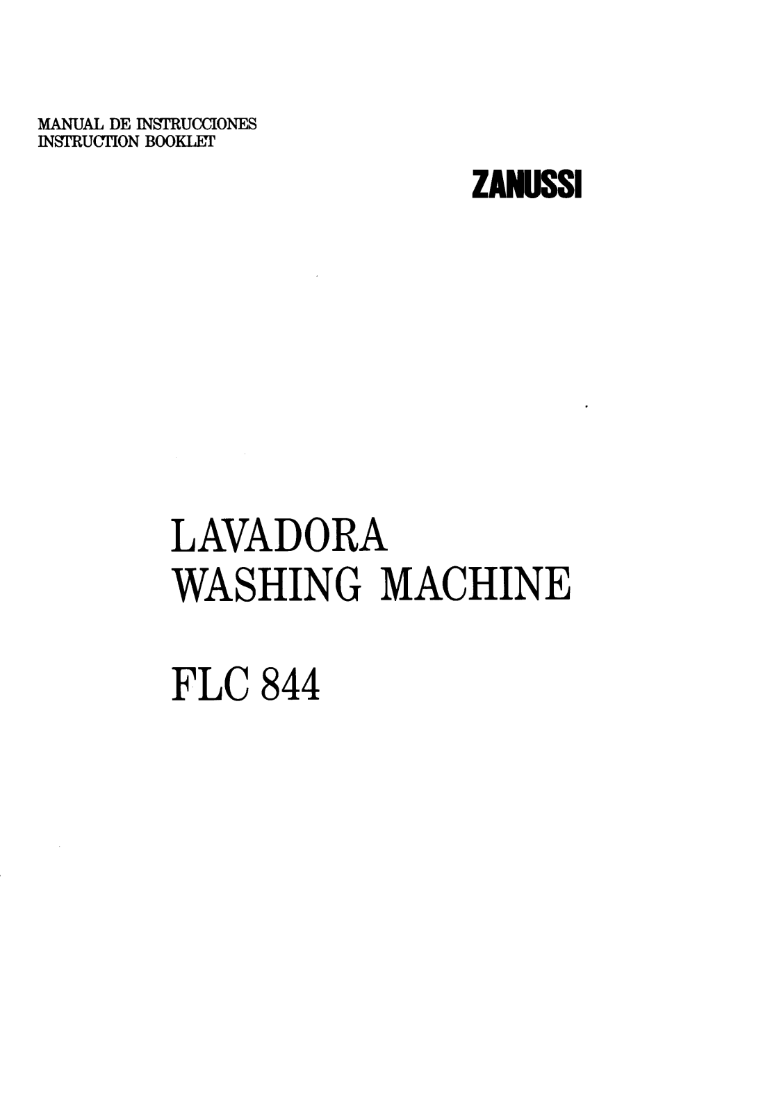 Zanussi FLC844 User Manual