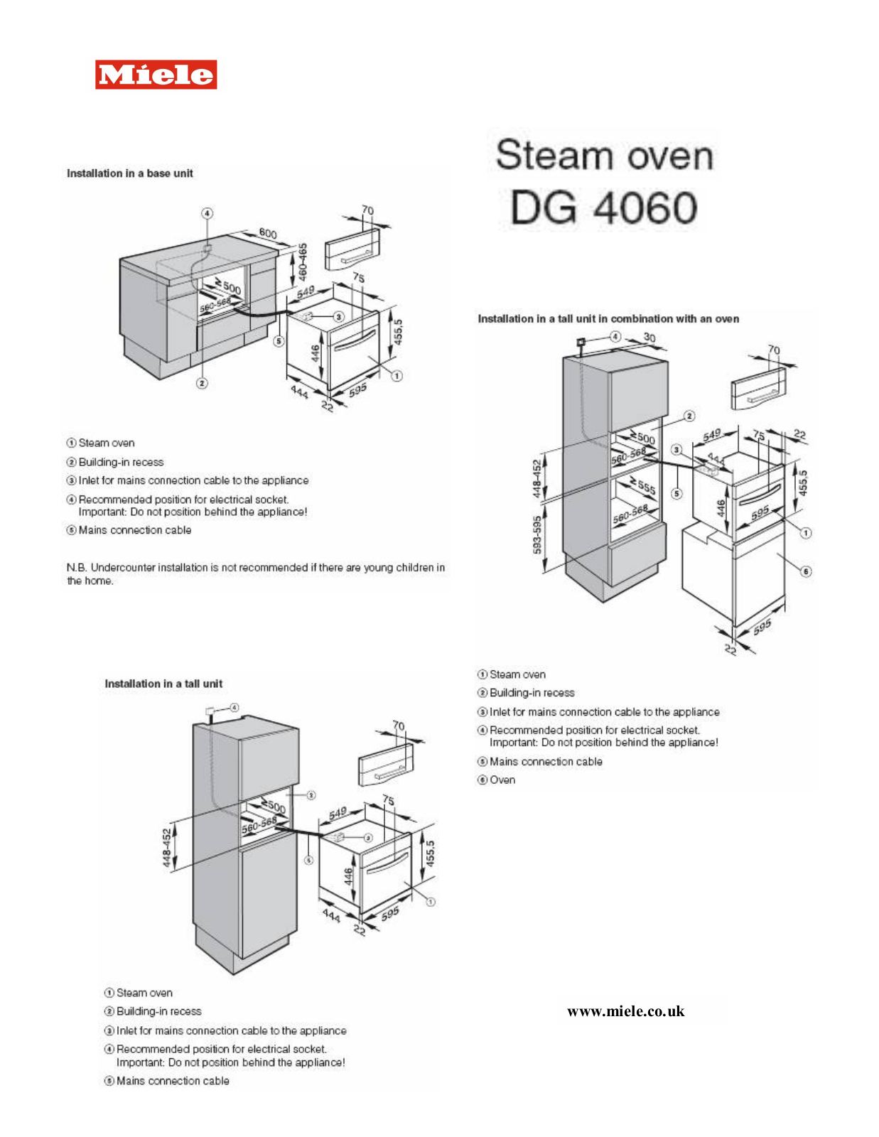 Miele DG4060 User Manual