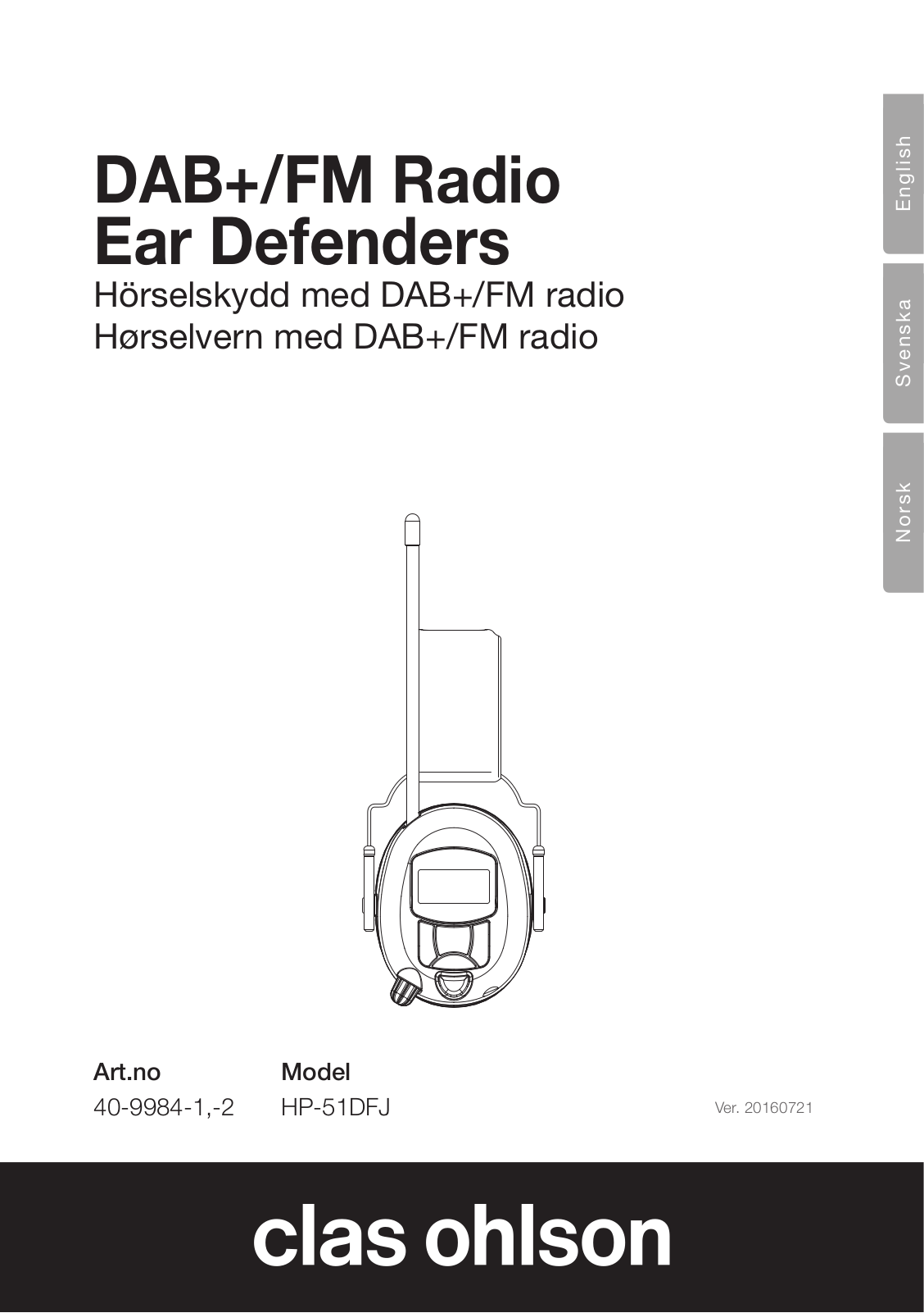 Clas Ohlson HP-51DFJ Instruction Manual