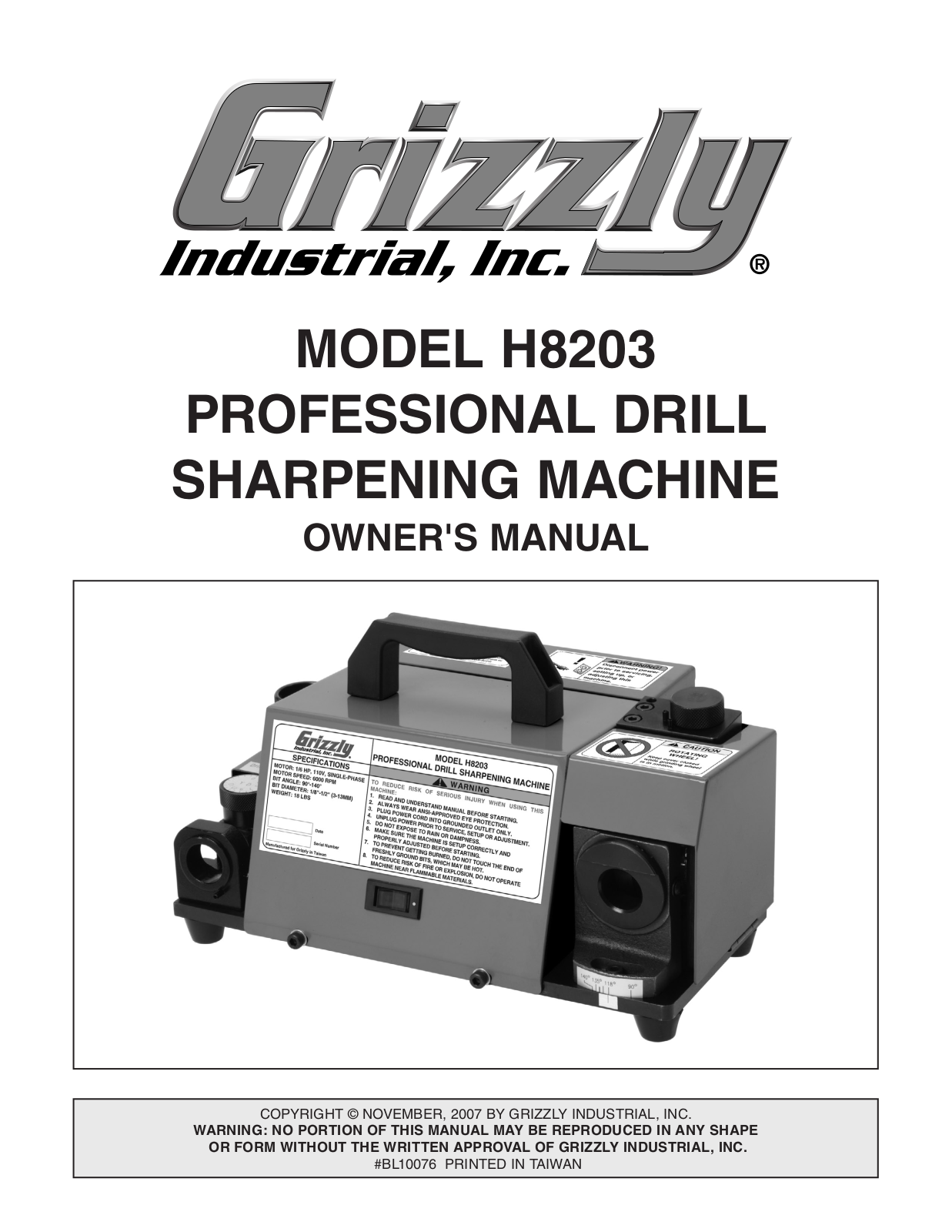 Grizzly H8203 User Manual