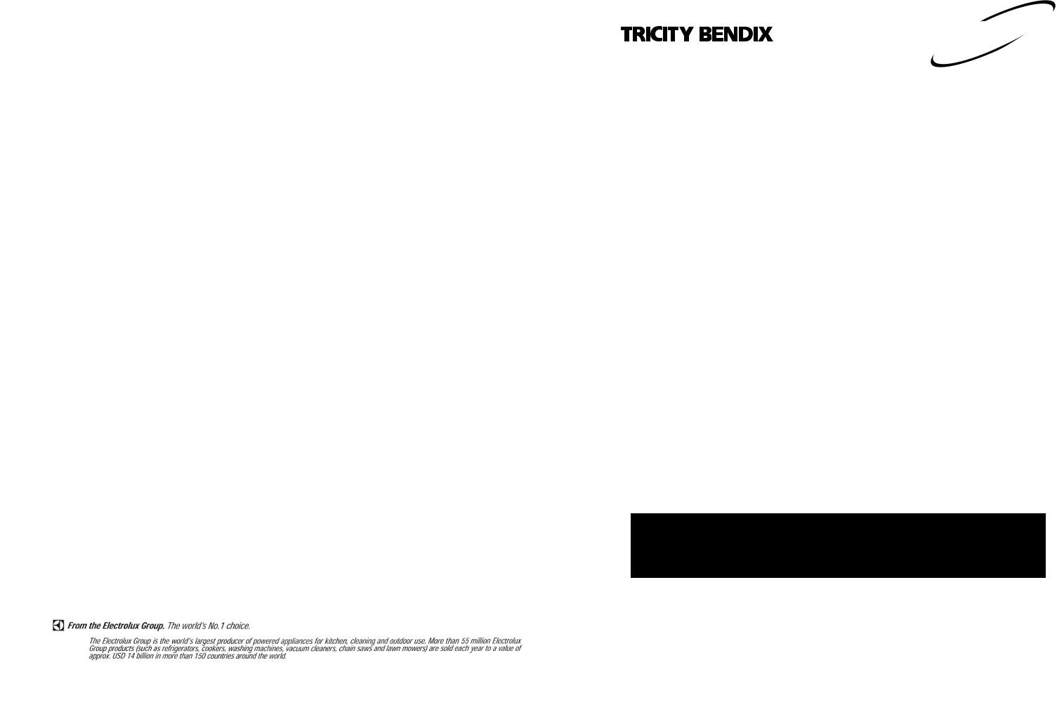 Tricity Bendix ECD 937 User Manual